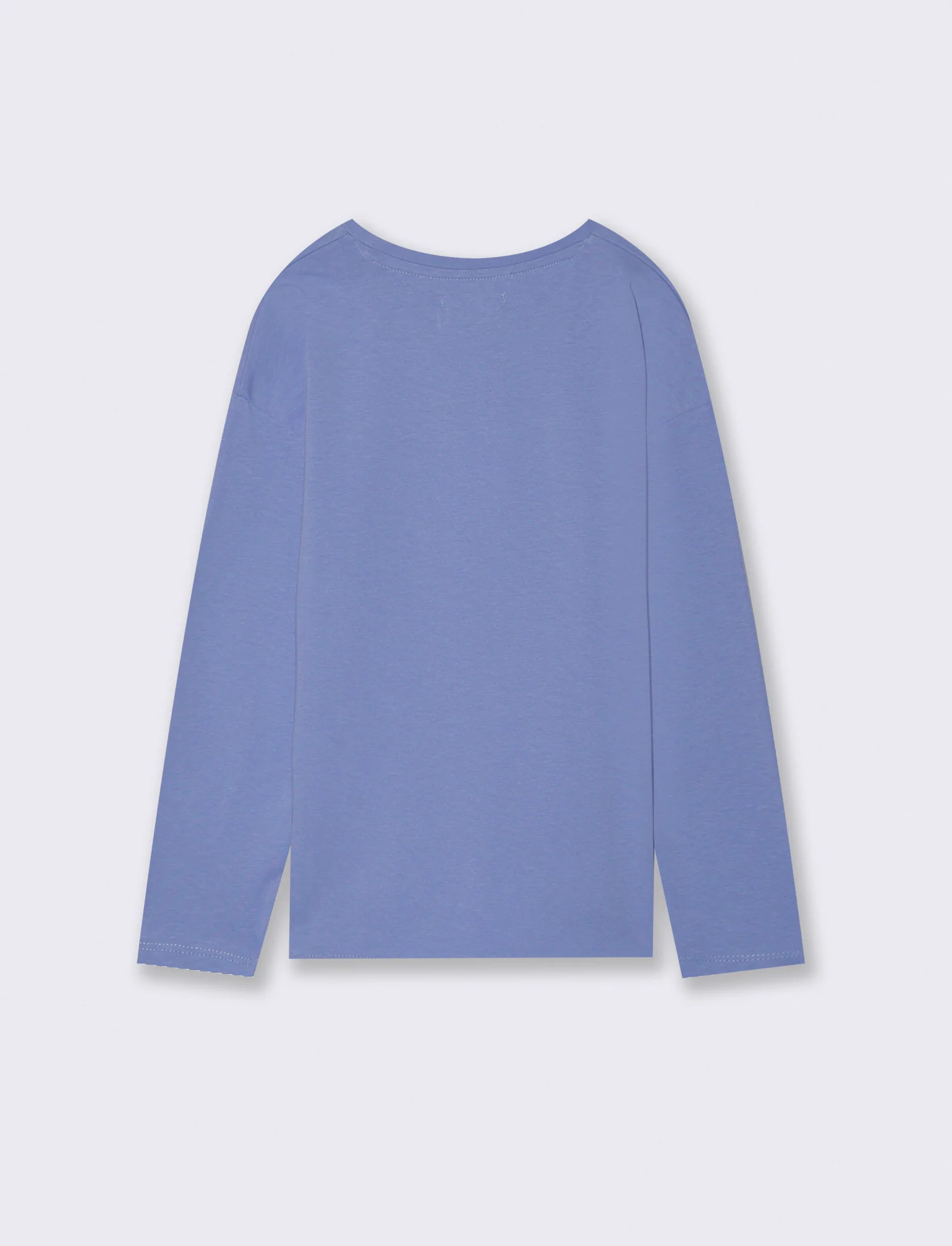 Maglia manica lunga in cotone. - Azzurro - Image 3