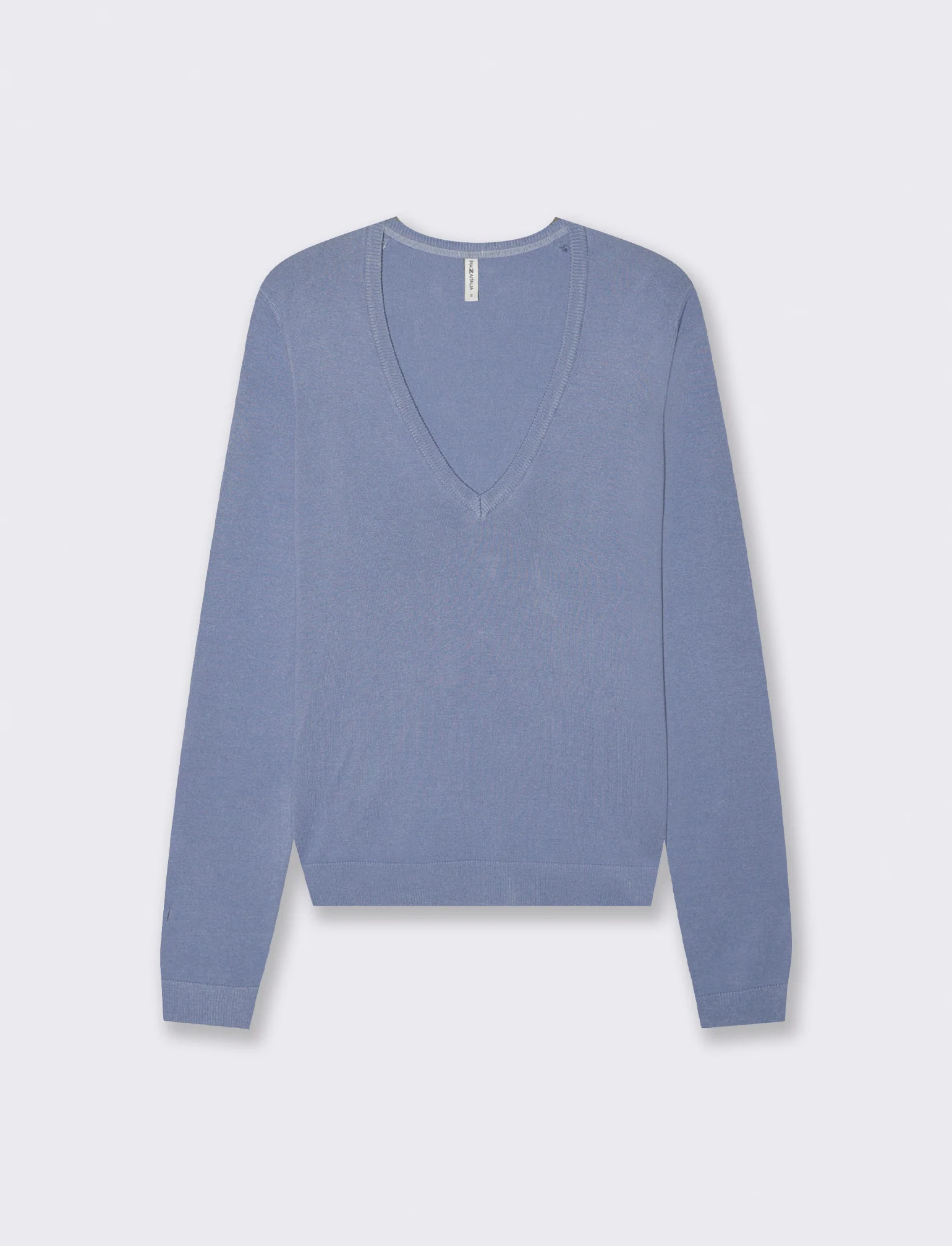 Maglia Manica Lunga Scollo a V - Denim