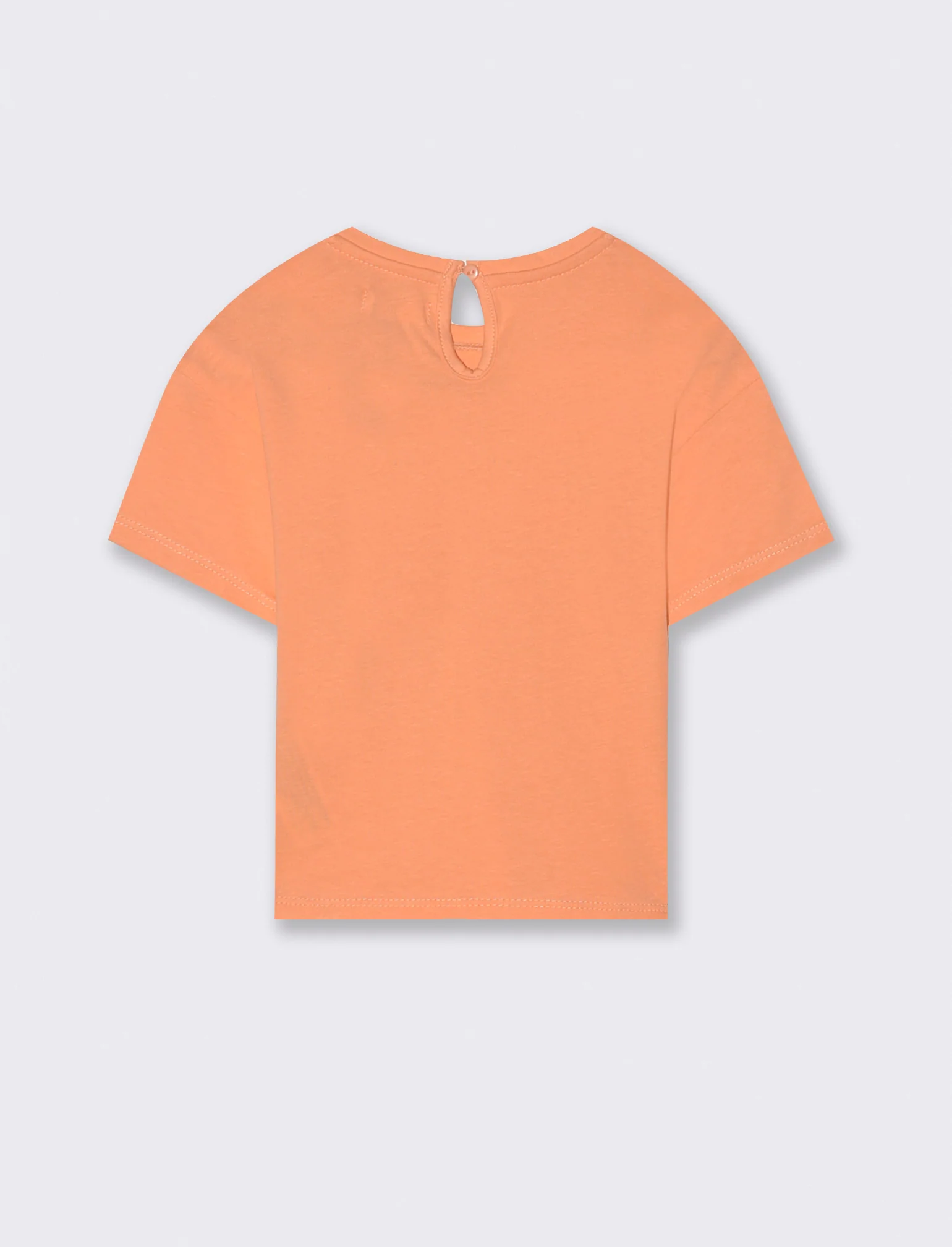 Maglia mezza manica con stampa da neonata - Corallo - Image 2