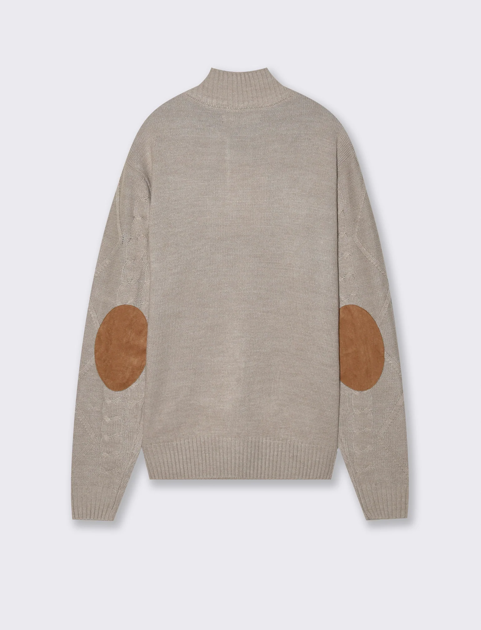 MAGLIA MEZZO COLLO A TRECCE - Beige - Image 2