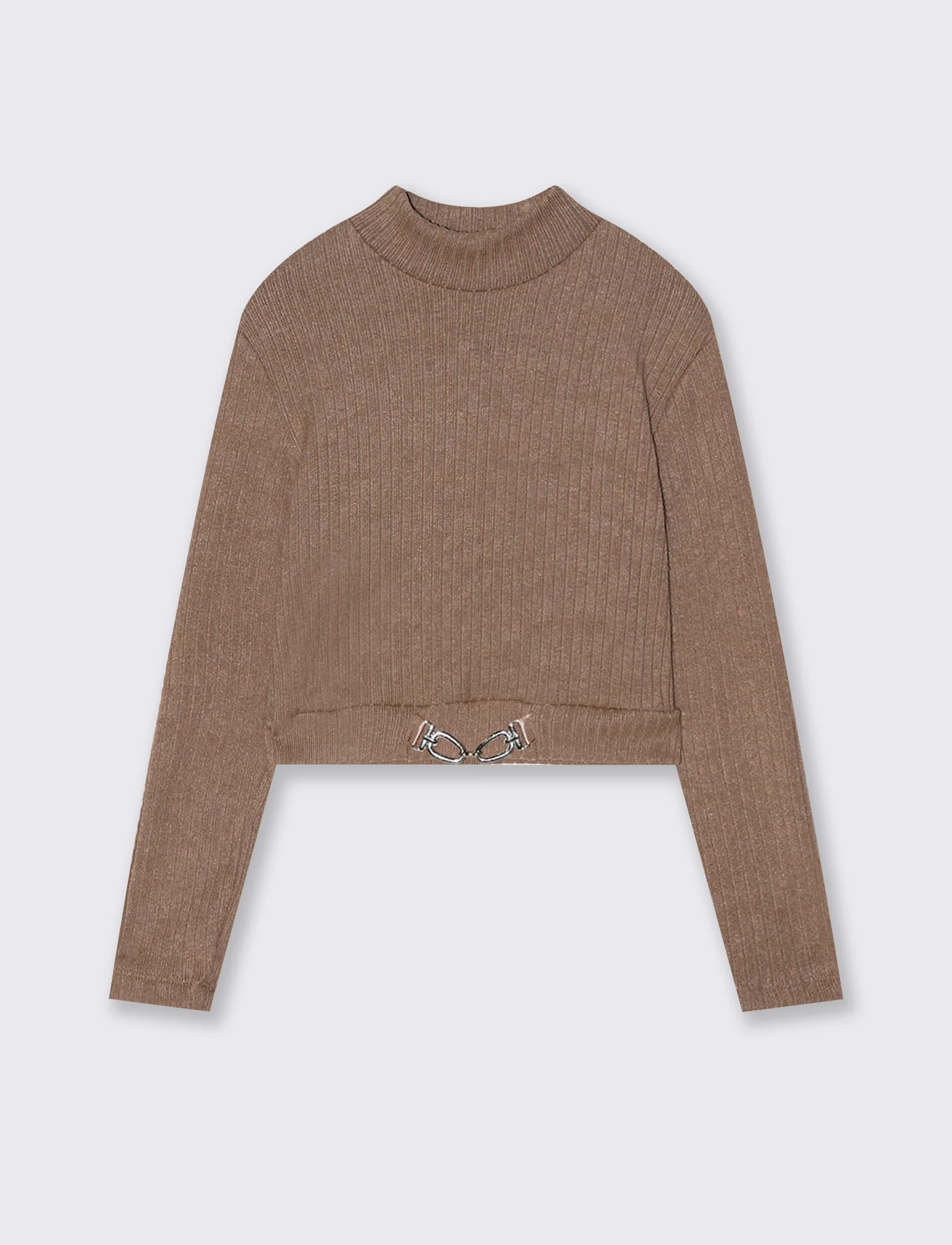 Maglia mezzo collo - Beige biscotto