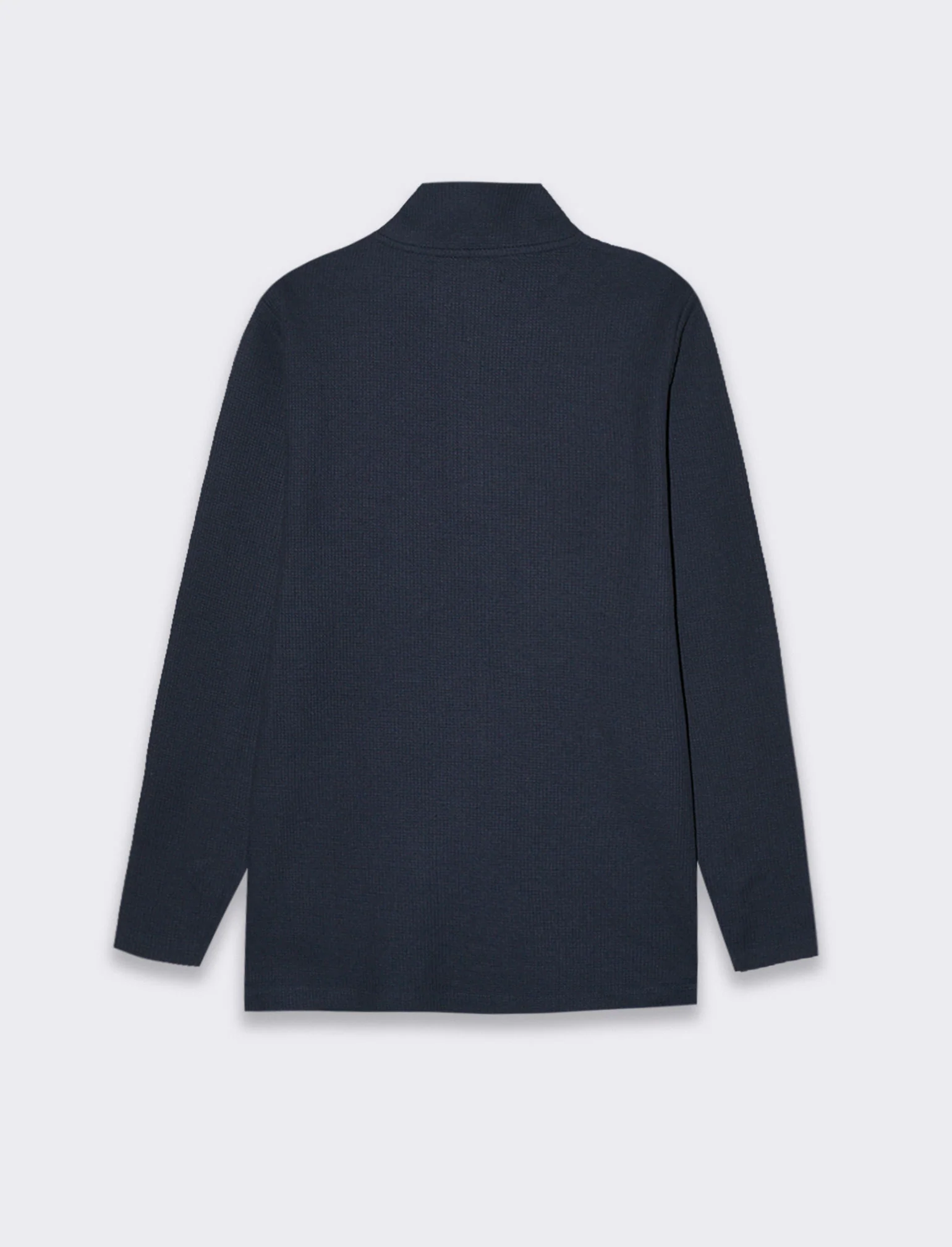 Maglia mezzo collo zip struttura waffel da uomo - Blu - Image 2