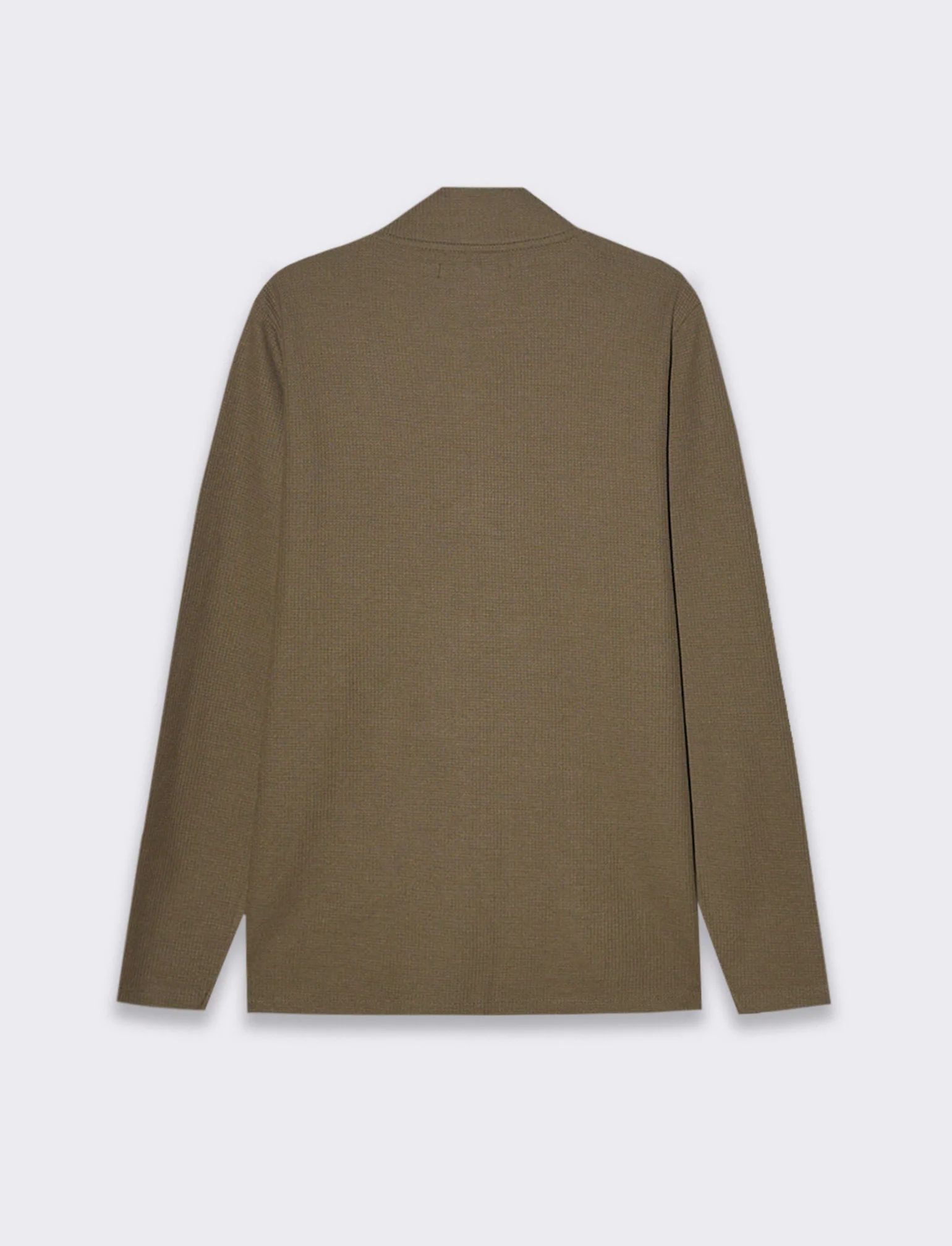 Maglia mezzo collo zip struttura waffel da uomo - Grigio ghiaccio - Image 2