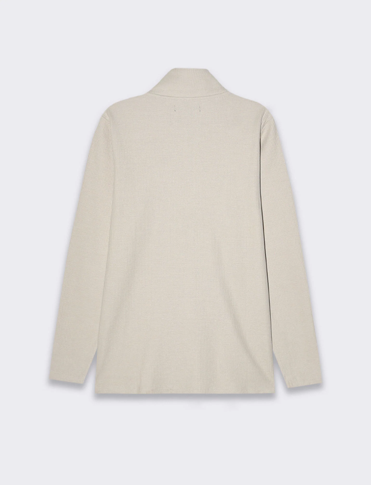 Maglia mezzo collo zip struttura waffel da uomo - Verde kaki - Image 2