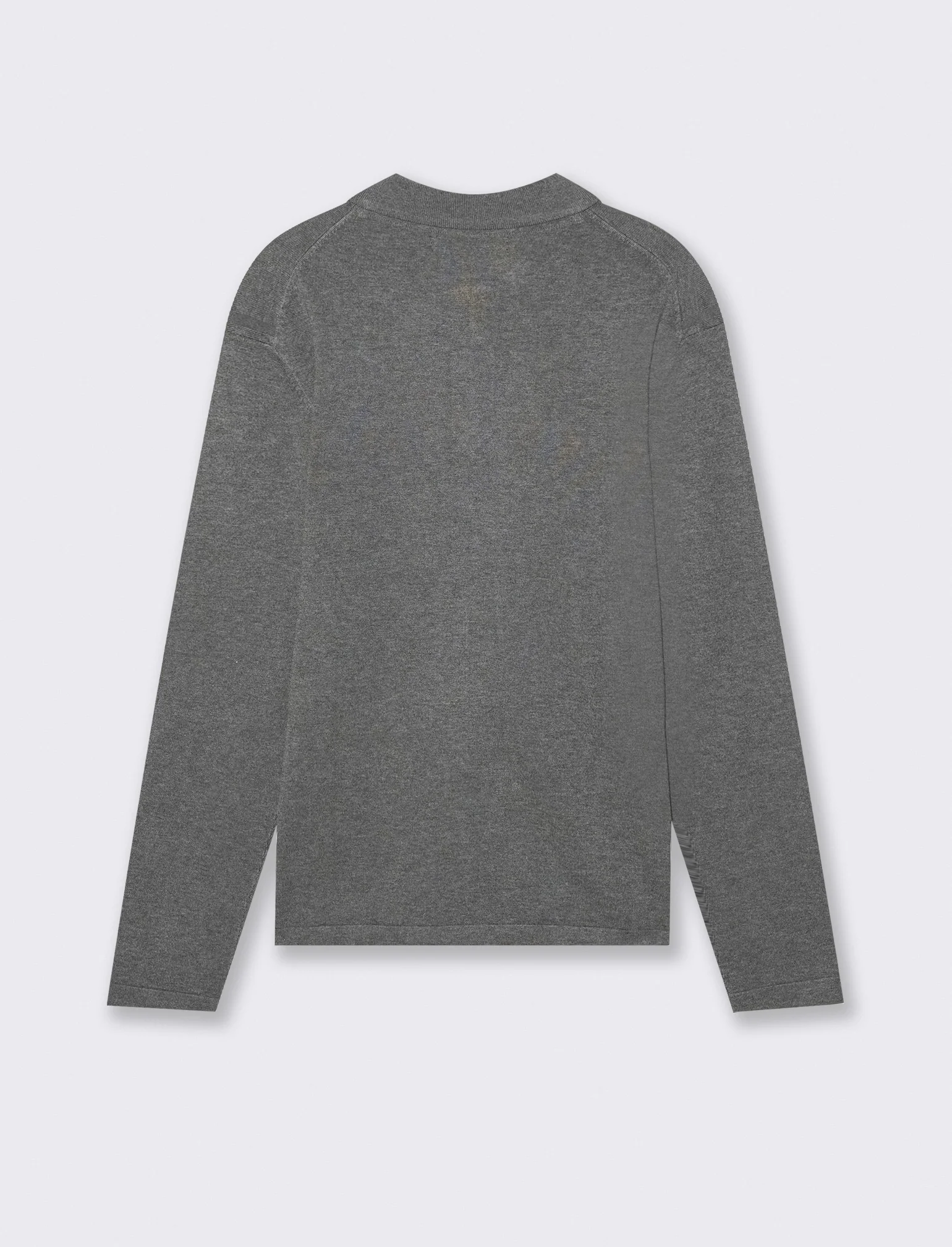 MAGLIA  MODELLO POLO CON CERNIERA - Grigio mel. - Image 2