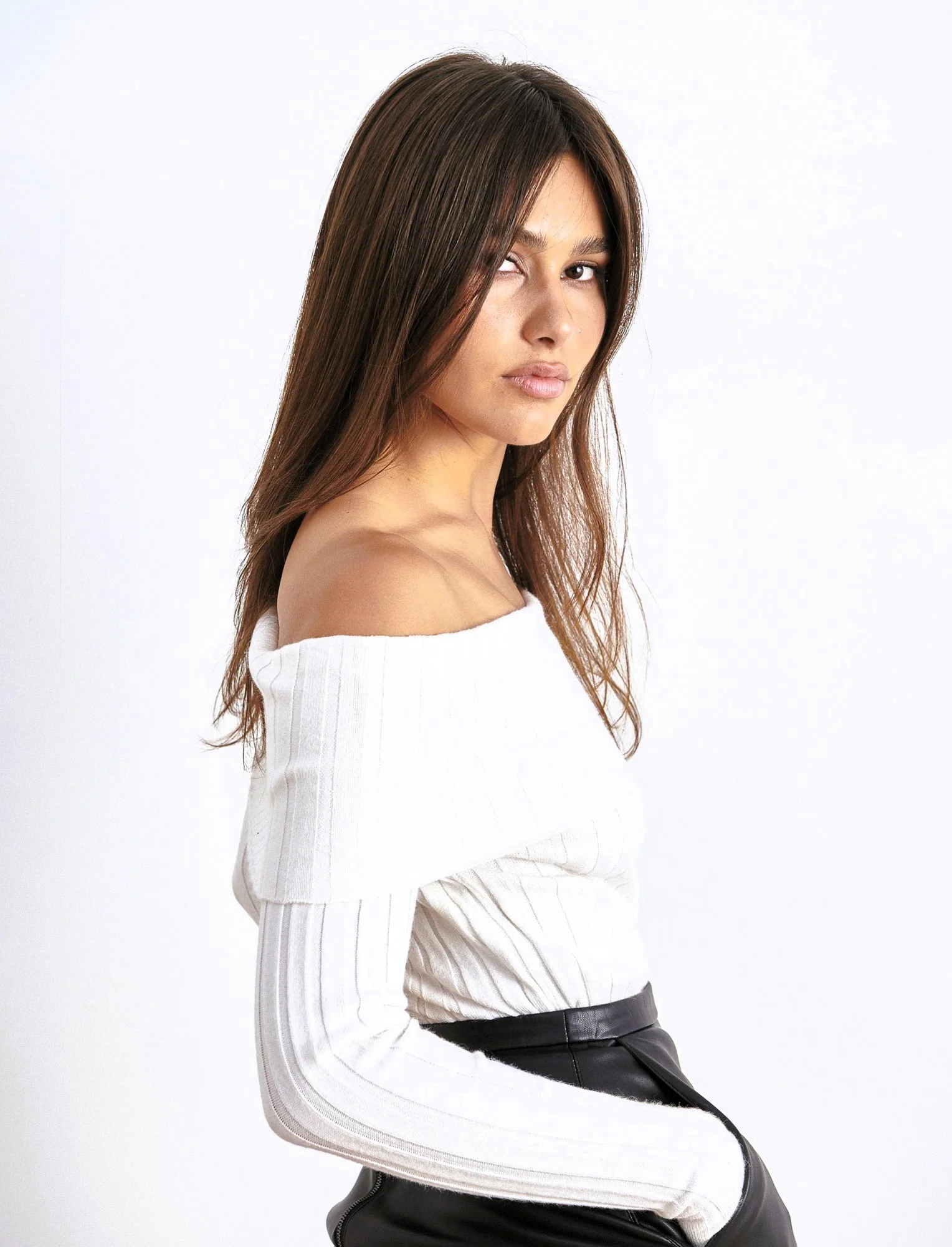 MAGLIA OFF SHOULDER - Avorio - Image 4