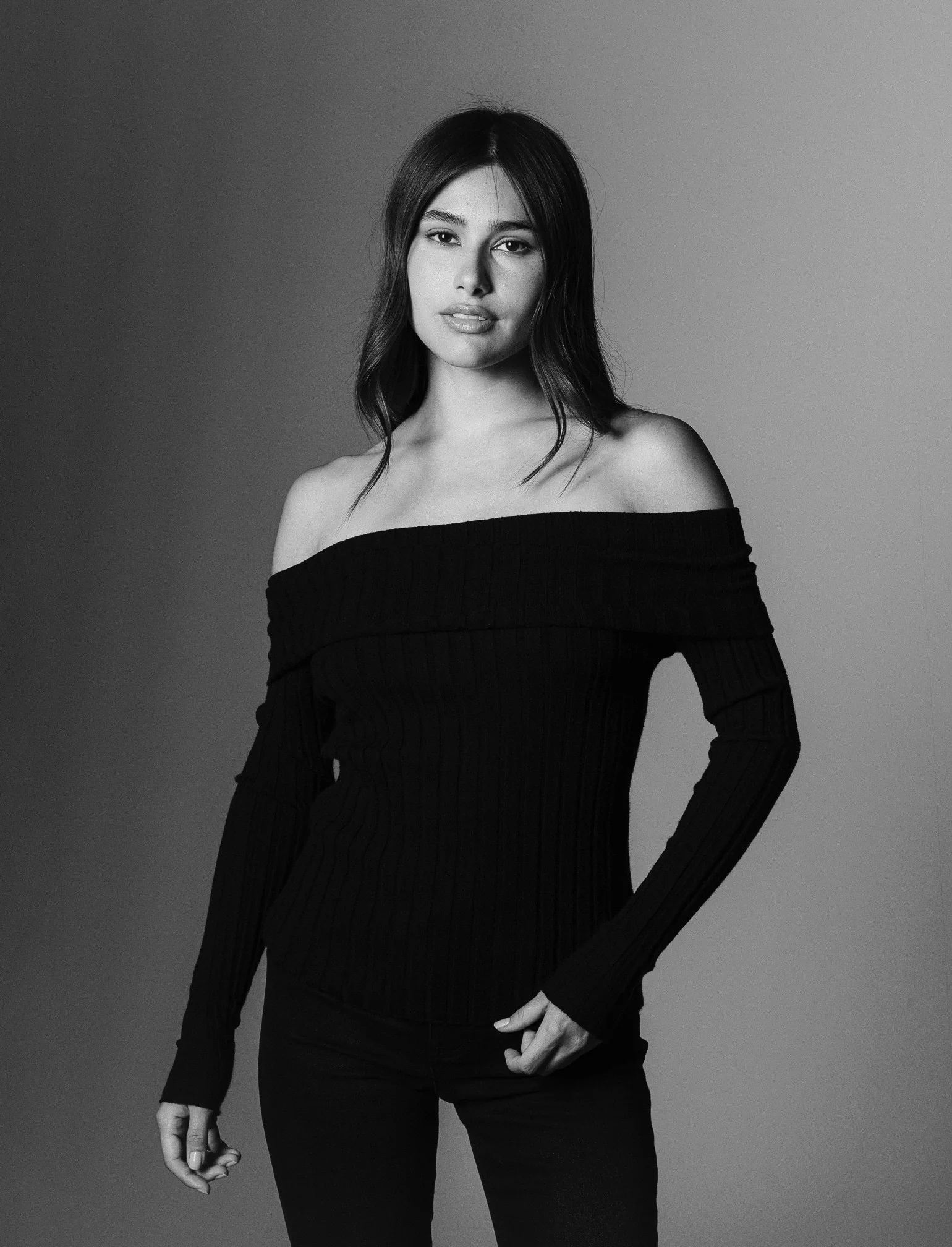 MAGLIA OFF SHOULDER - Nero - Image 3