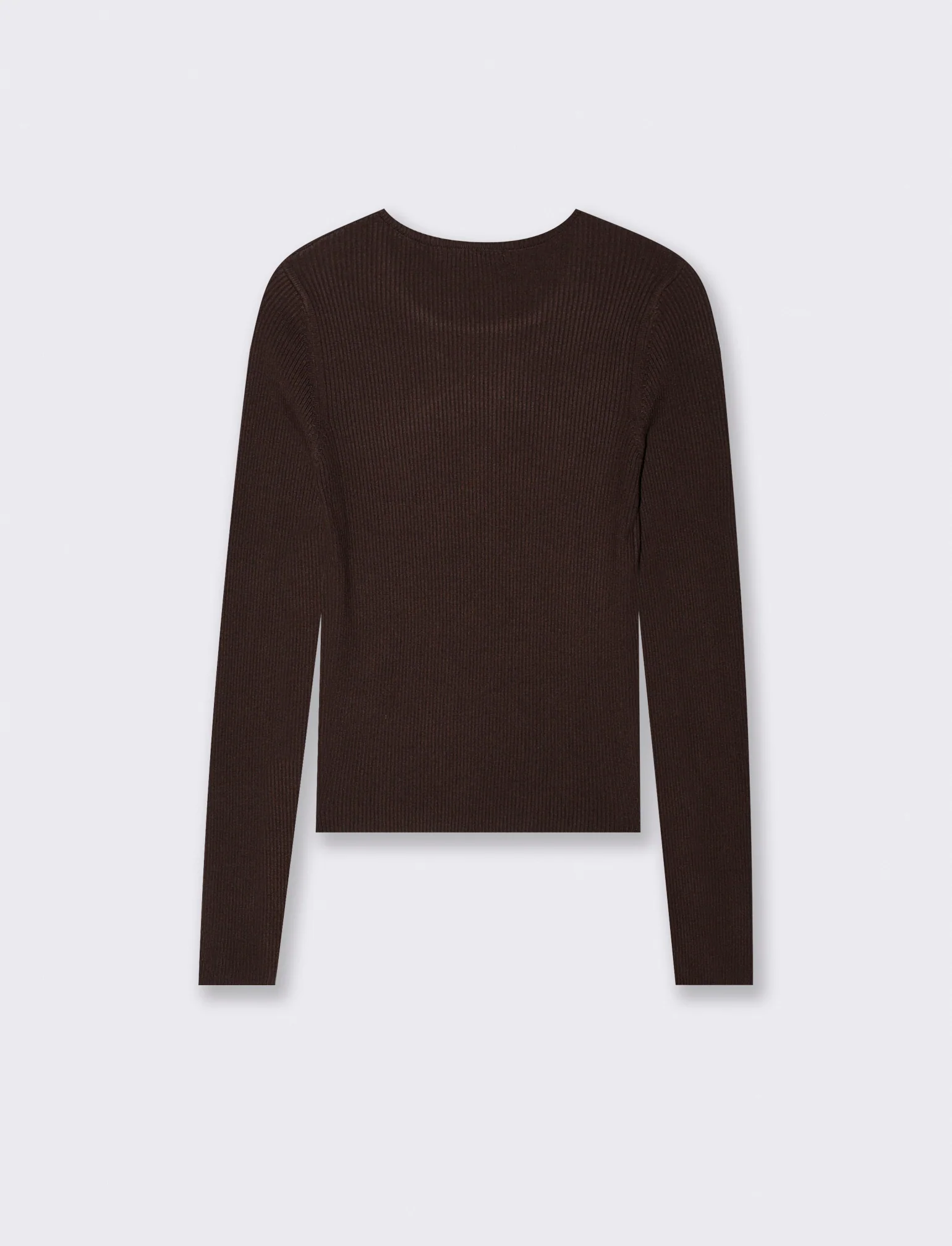 Maglia paricollo - Marrone cioccolato - Image 2