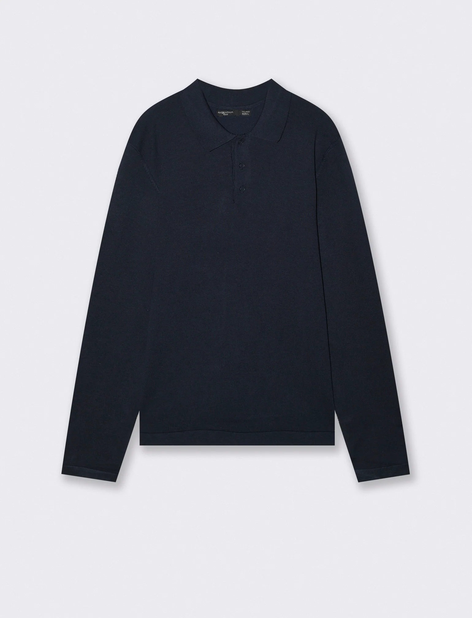 Maglia Polo con Colletto e Maniche Lunghe - Blu