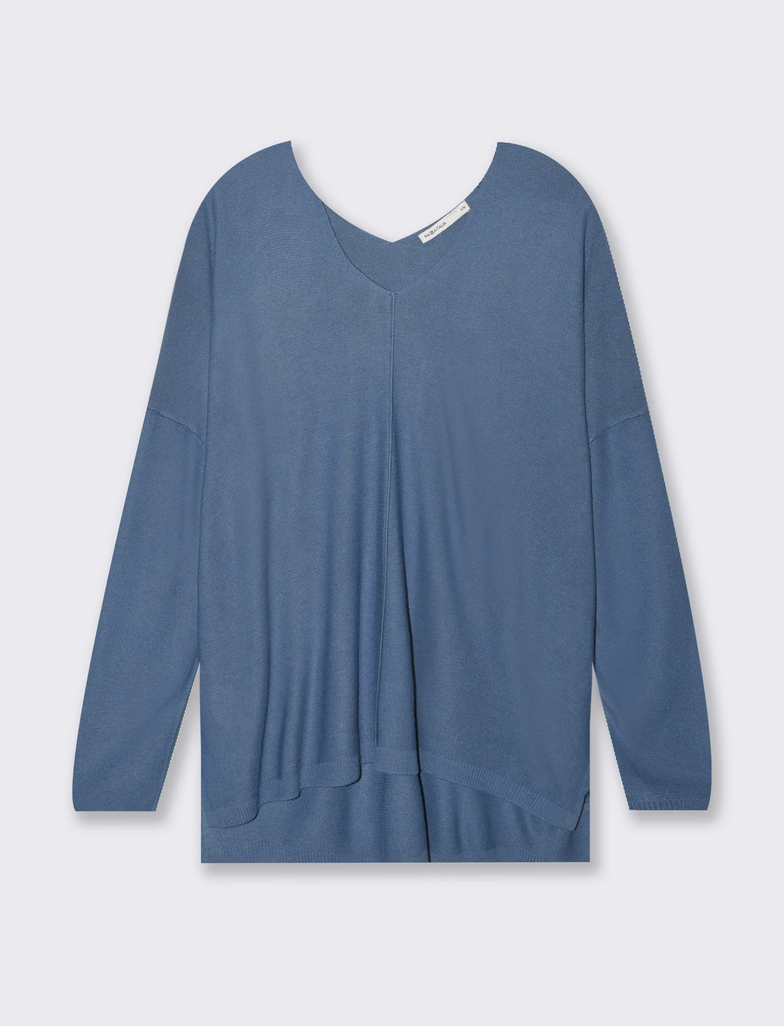 Maglia scollo a V da donna - Denim