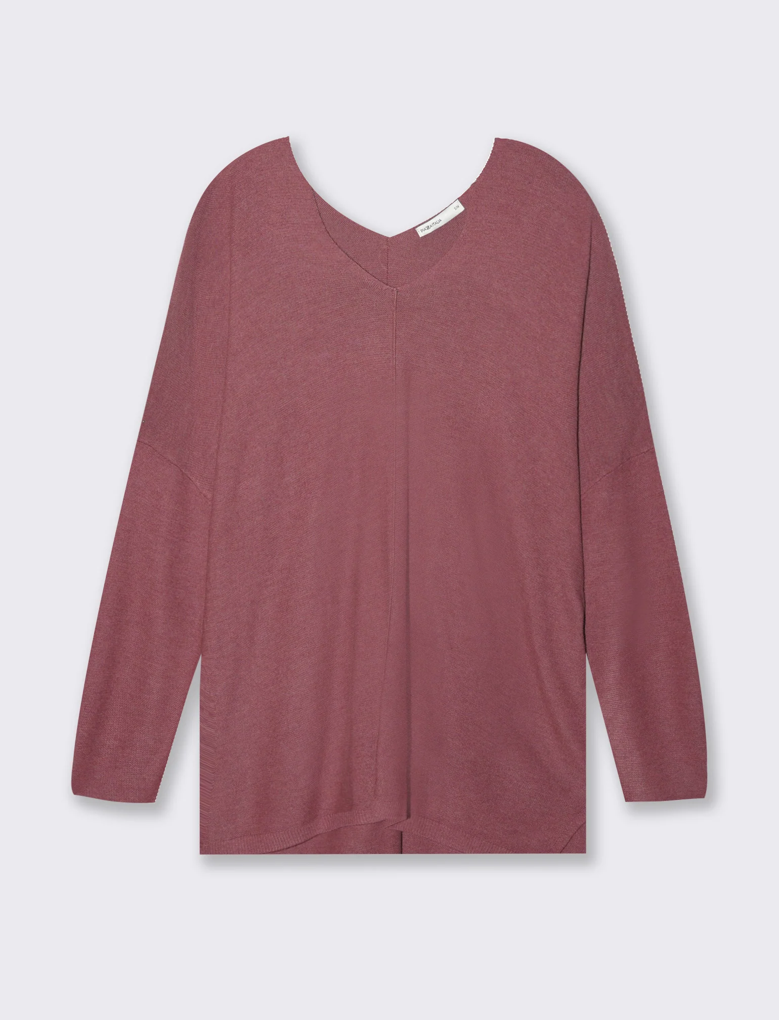 Maglia scollo a V da donna - Rosa cipolla - Image 4