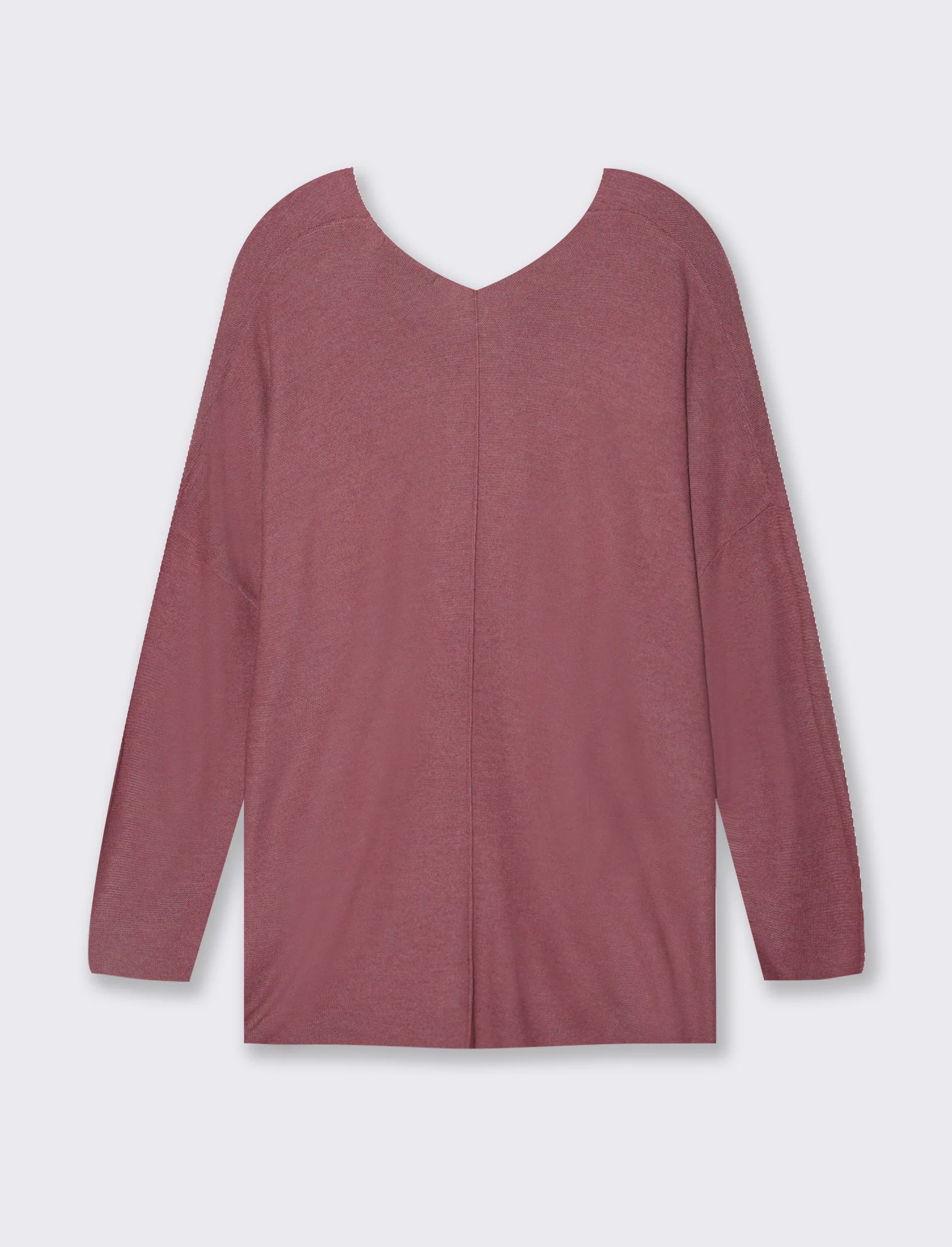 Maglia scollo a V da donna - Rosa cipolla - Image 5