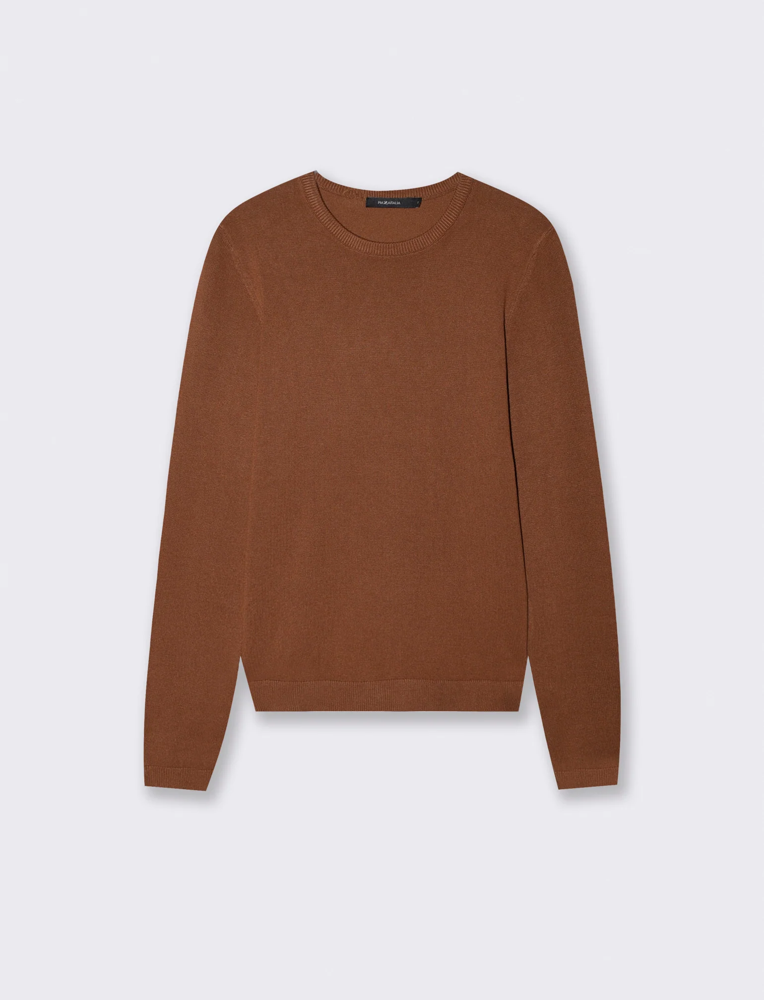 Maglia scollo paricollo - Marrone tabacco