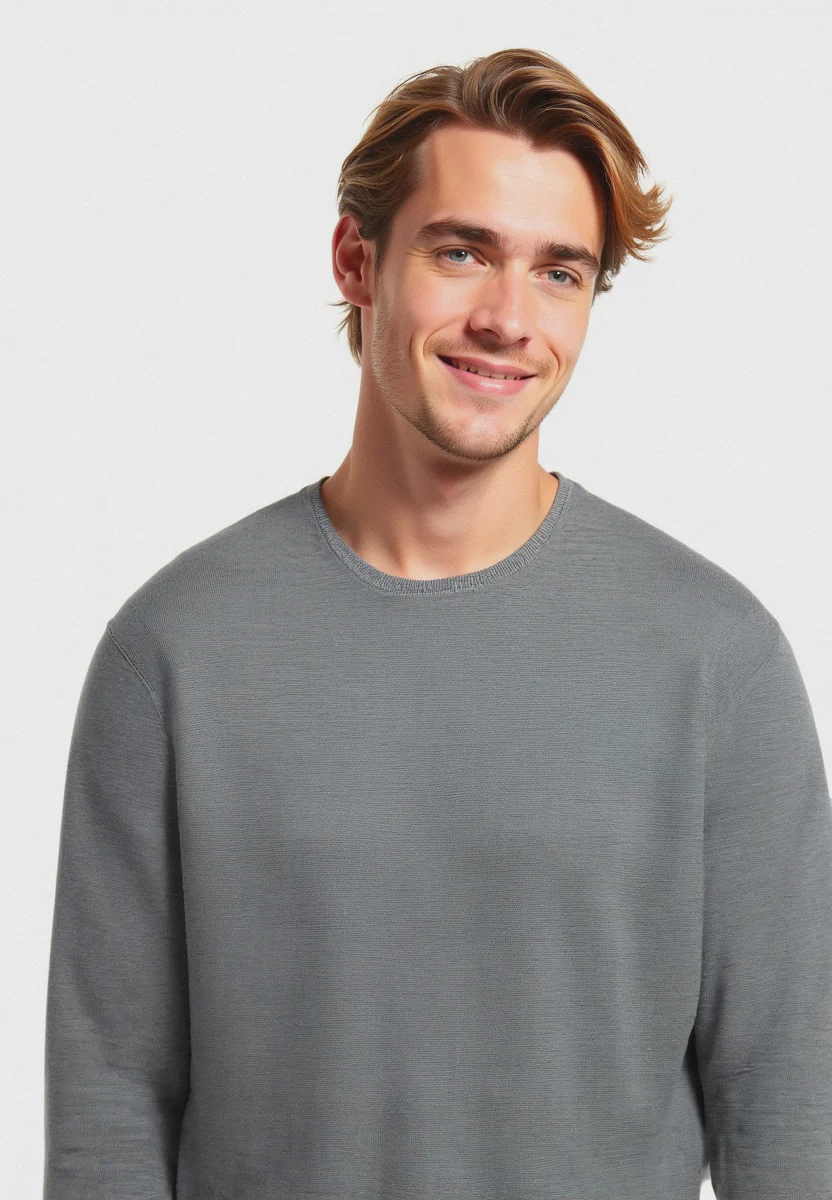 MAGLIA SLIM FIT - Grigio mel.