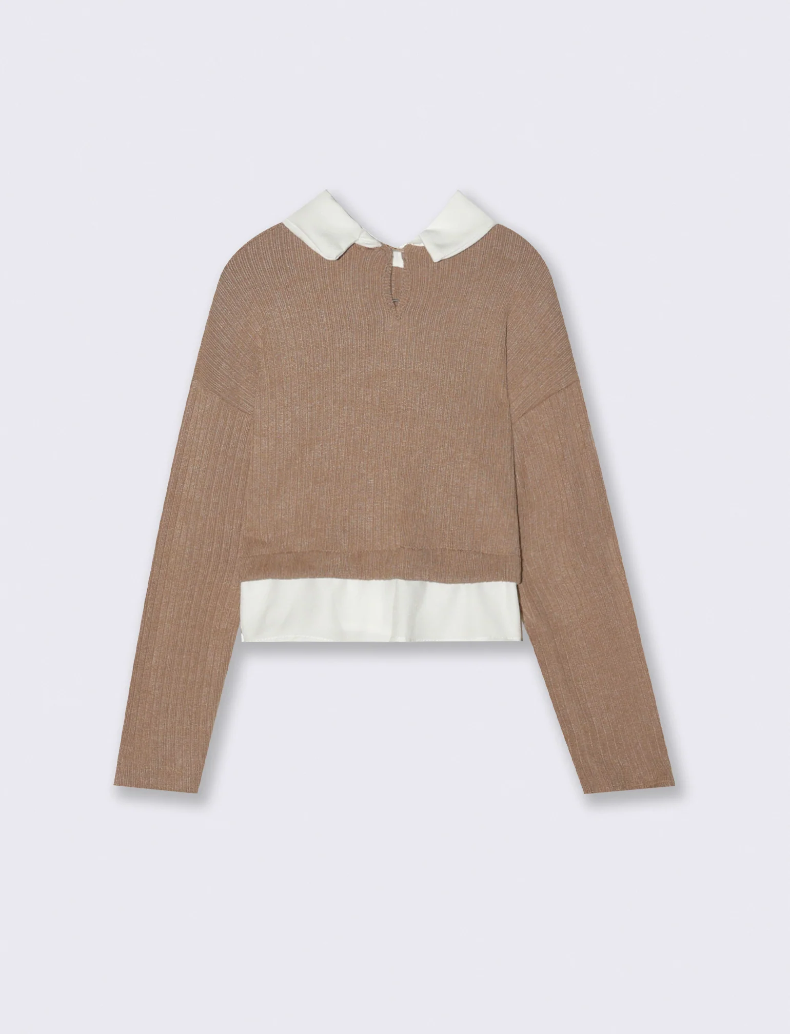 Maglietta collo camicia - Beige biscotto - Image 2