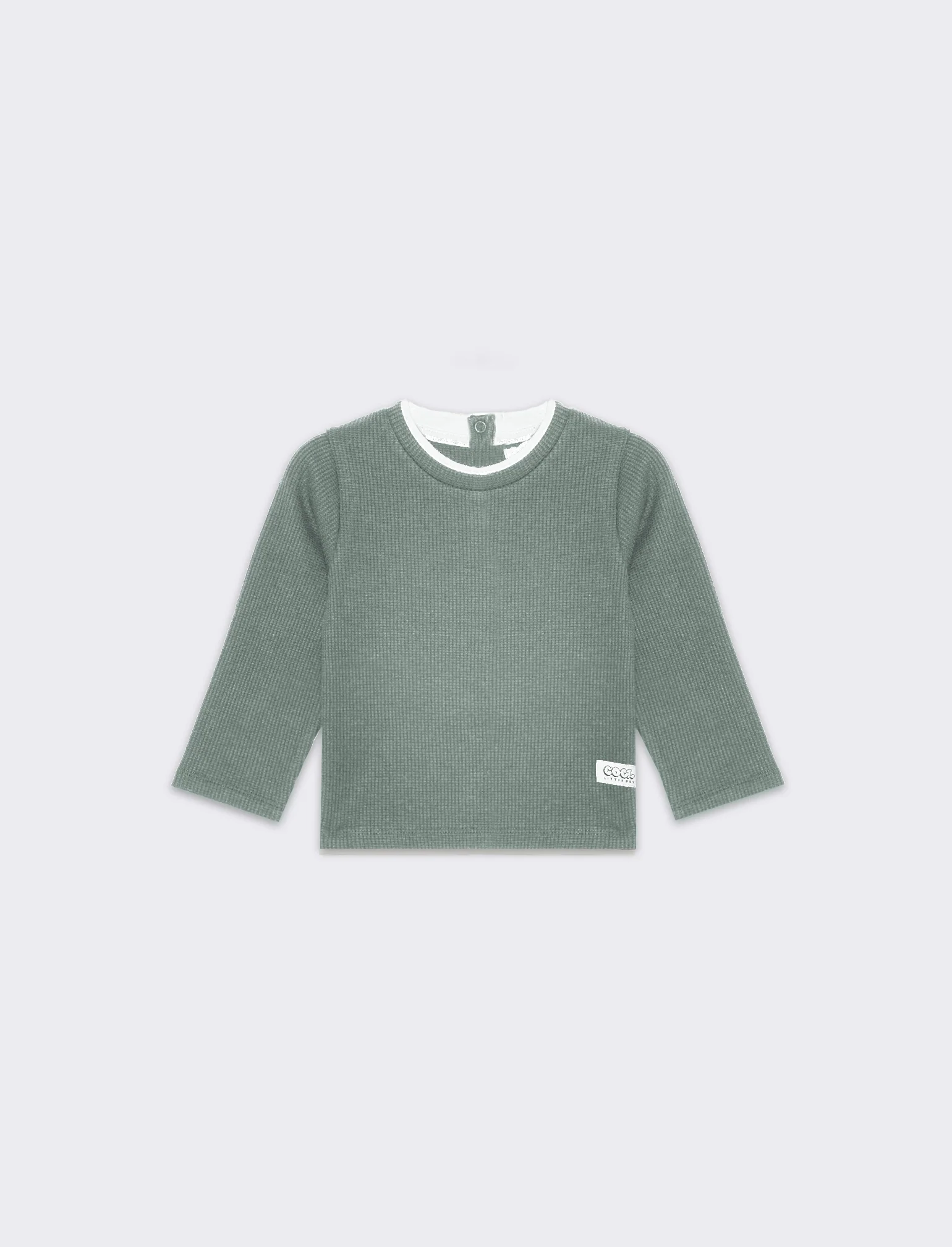Maglietta con inserti a contrasto da neonato - Verde