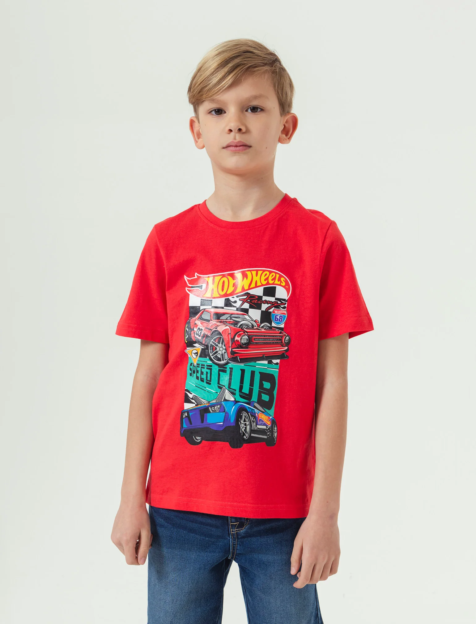 Maglietta con Mattel Hot Wheels da bambino - Rosso