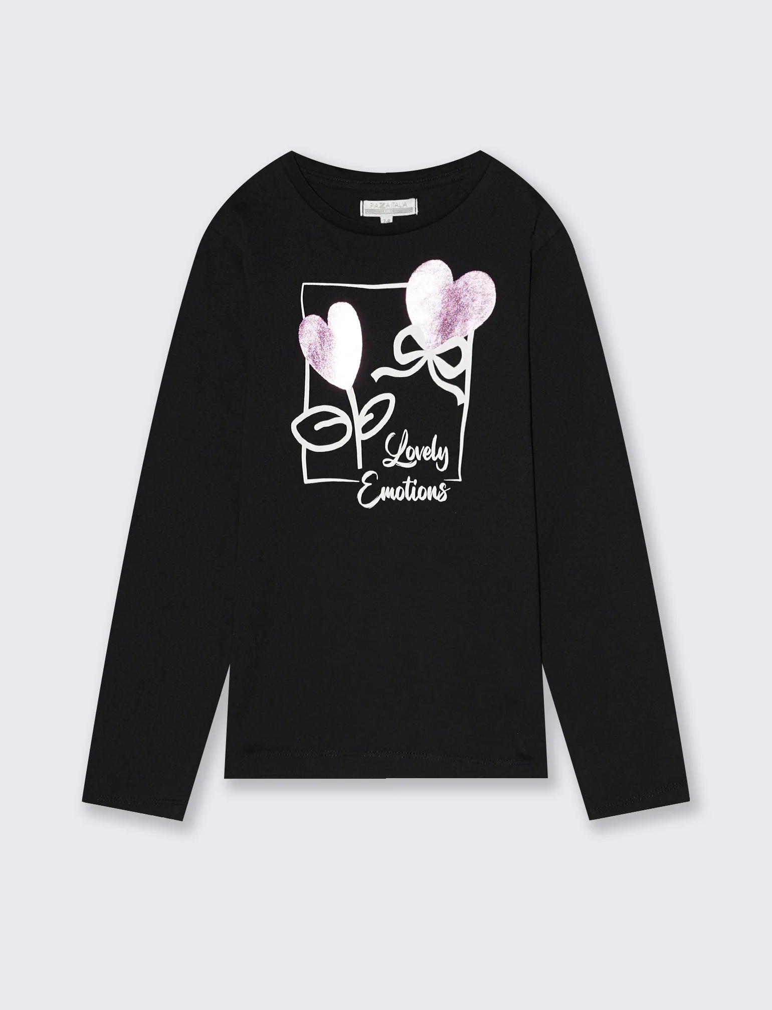 Maglietta manica lunga colorata per bambina - Nero