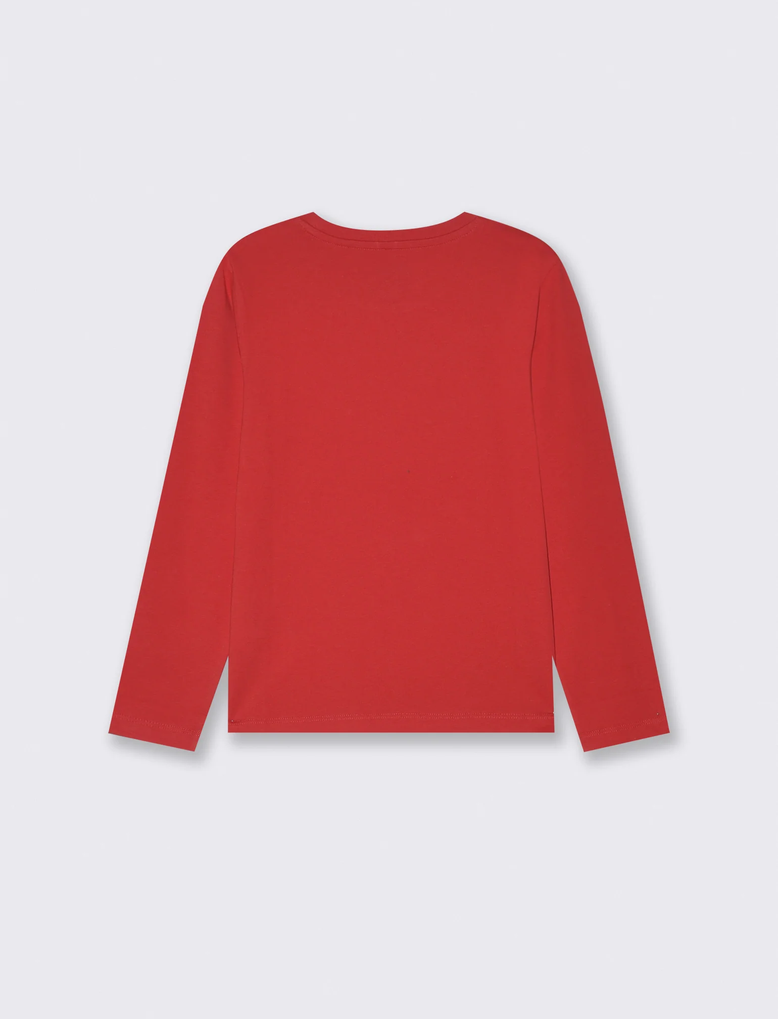 Maglietta manica lunga in stile college - Rosso - Image 2
