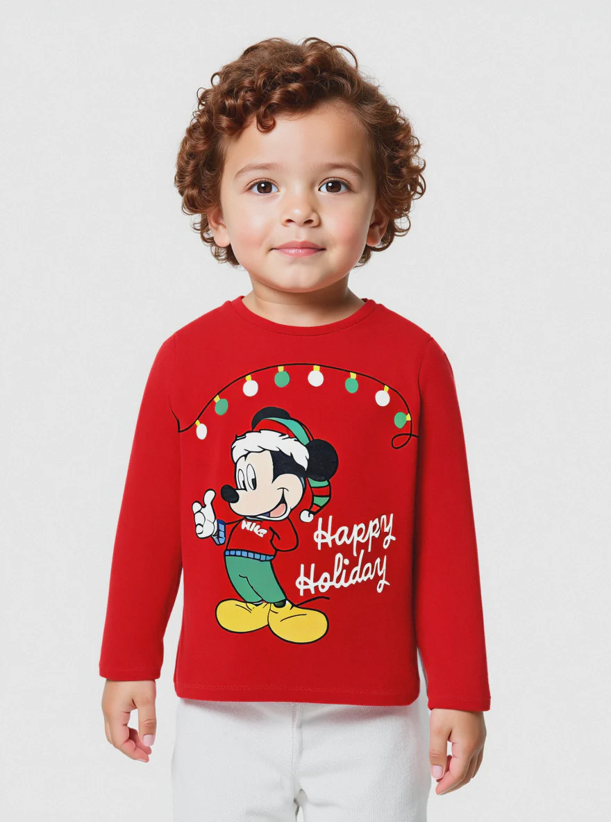 Maglietta natalizia Mickey Mouse - Rosso