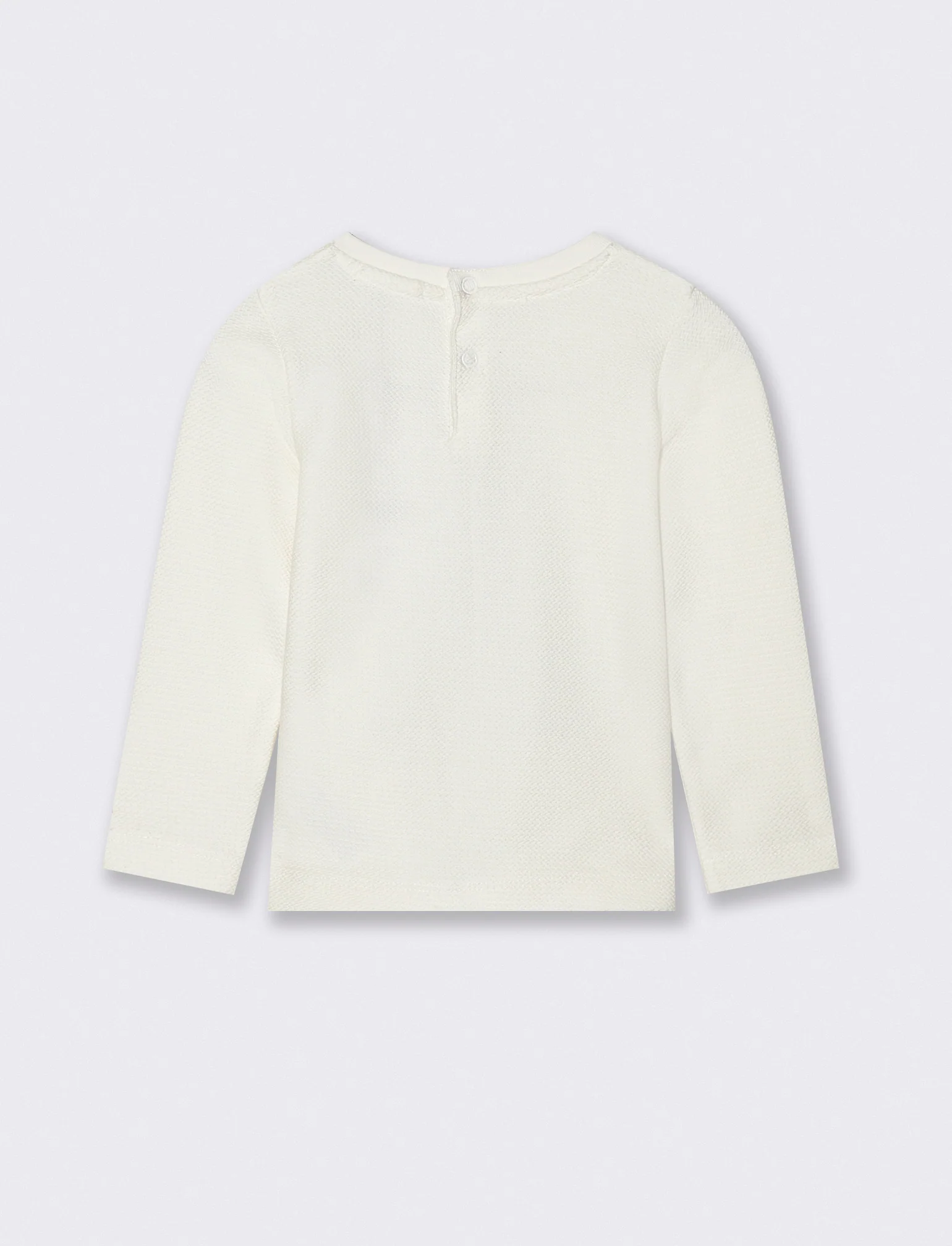 Maglietta tessuto tipo waffle - Beige - Image 2