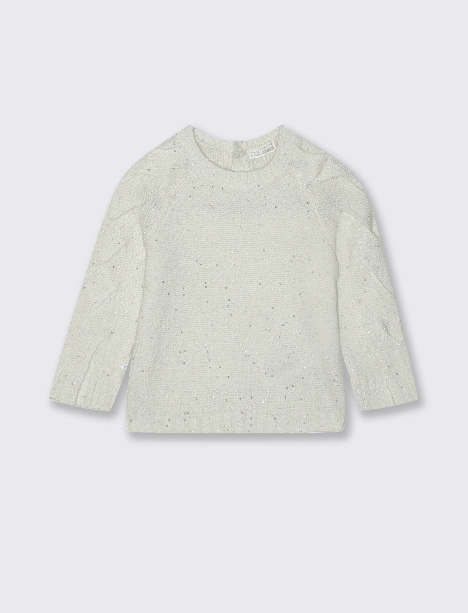 Maglioncino con paillettes - Bianco panna
