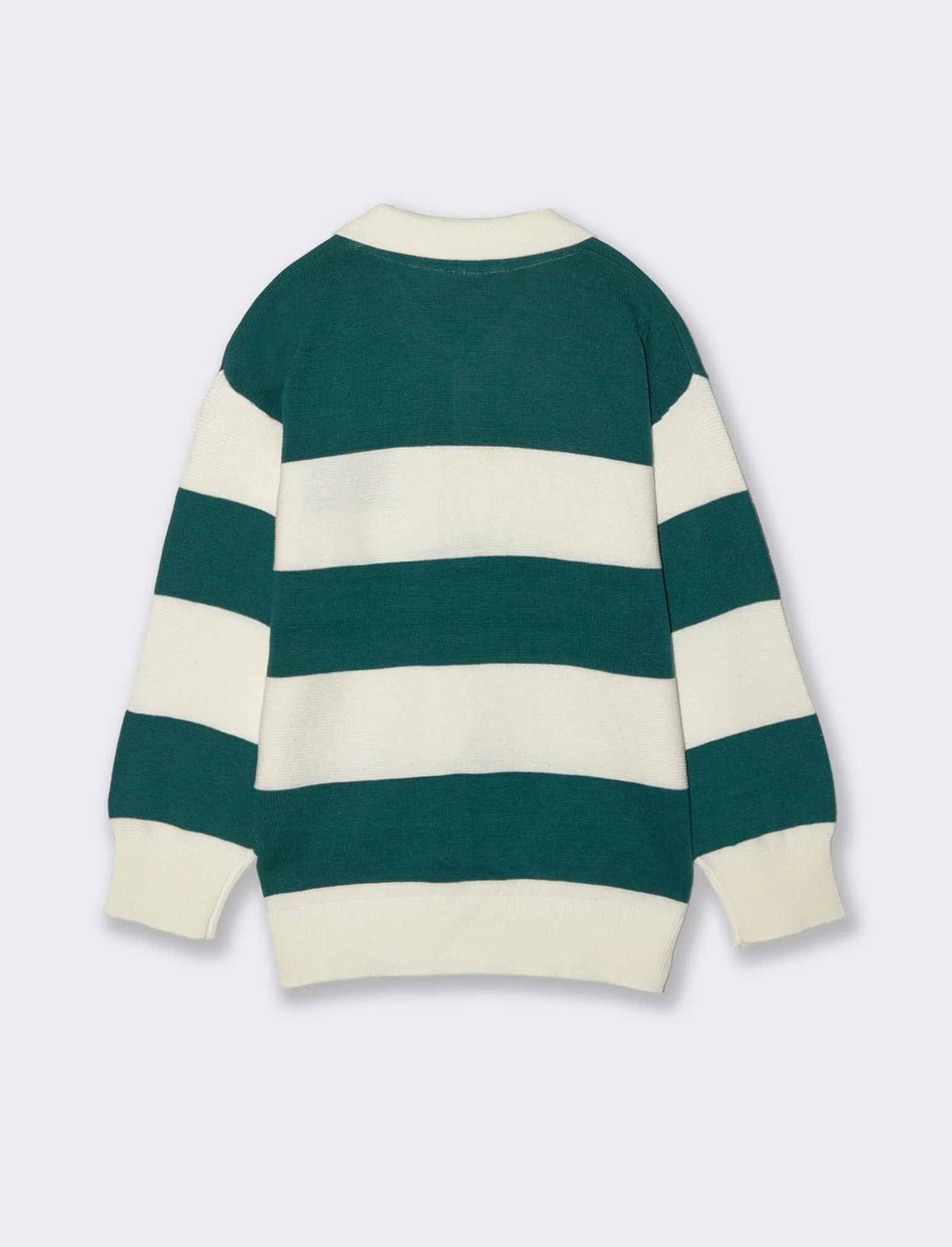 Maglioncino polo rigato oversize sportivo - Righe - Image 2