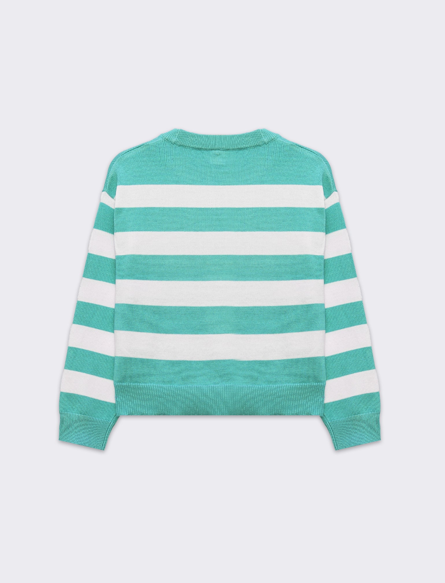 Maglione a righe da bambina - Verde - Image 2