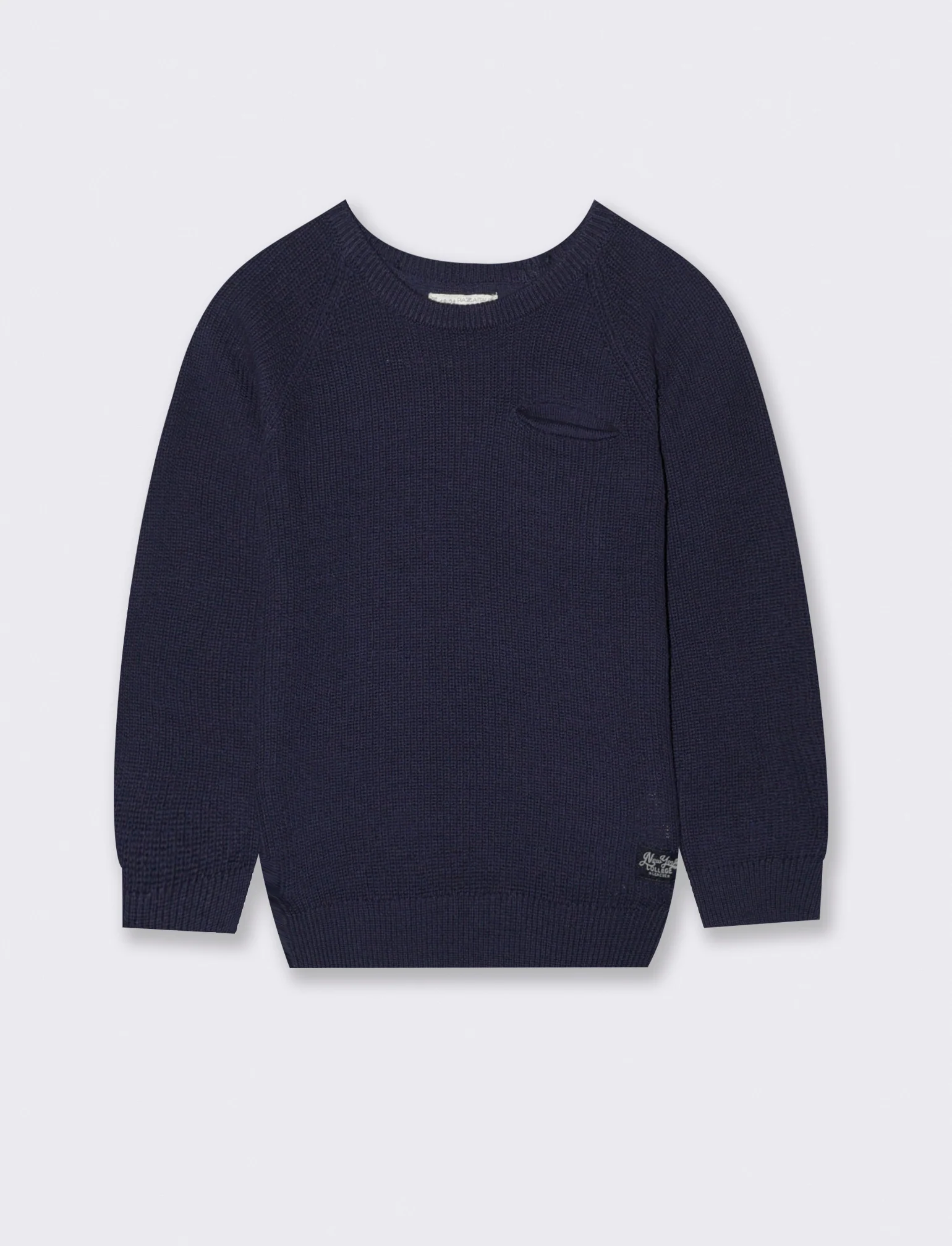 Maglione basico con taschino - Blu