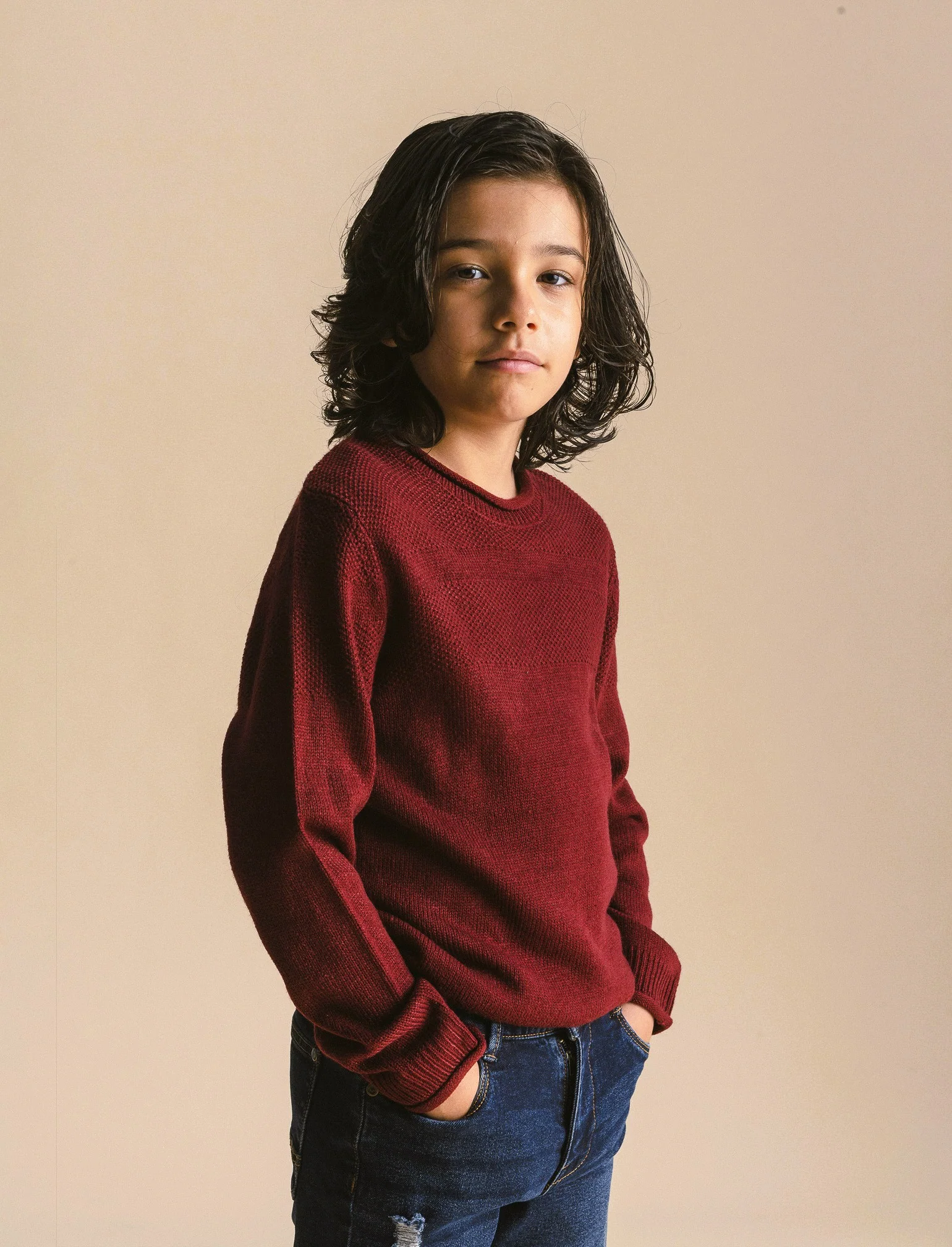 Maglione girocollo - Bordeaux - Image 3