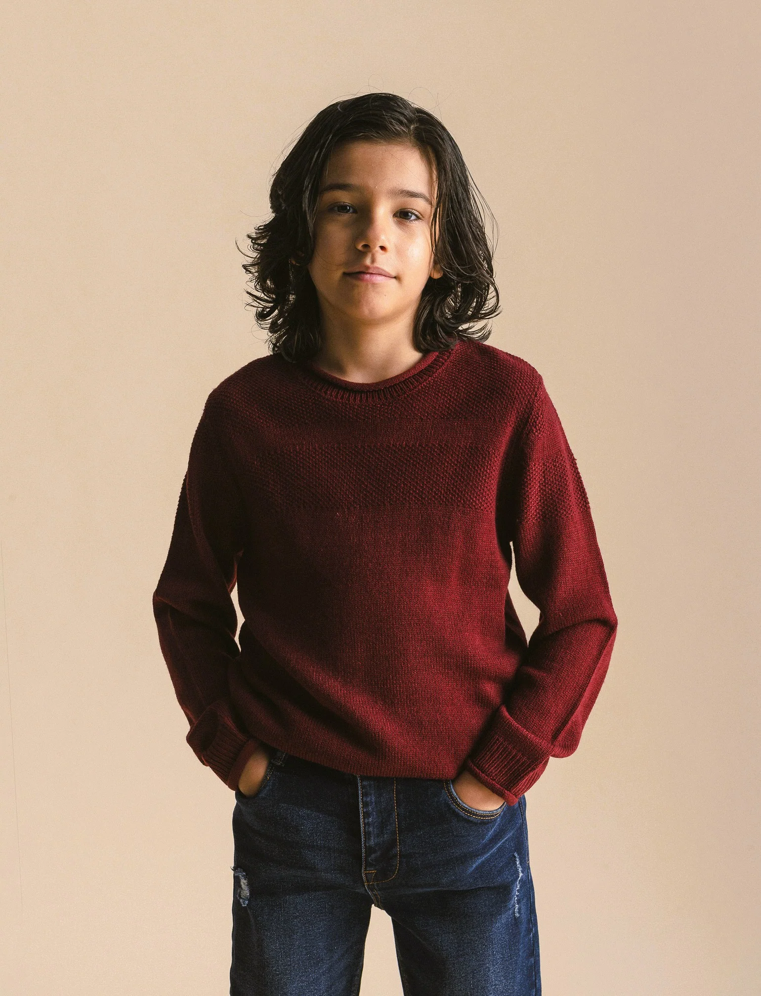 Maglione girocollo - Bordeaux - Image 4