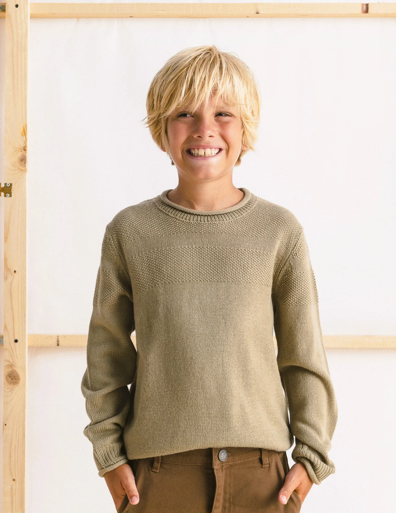 Maglione girocollo - Grigio mastice - Image 3