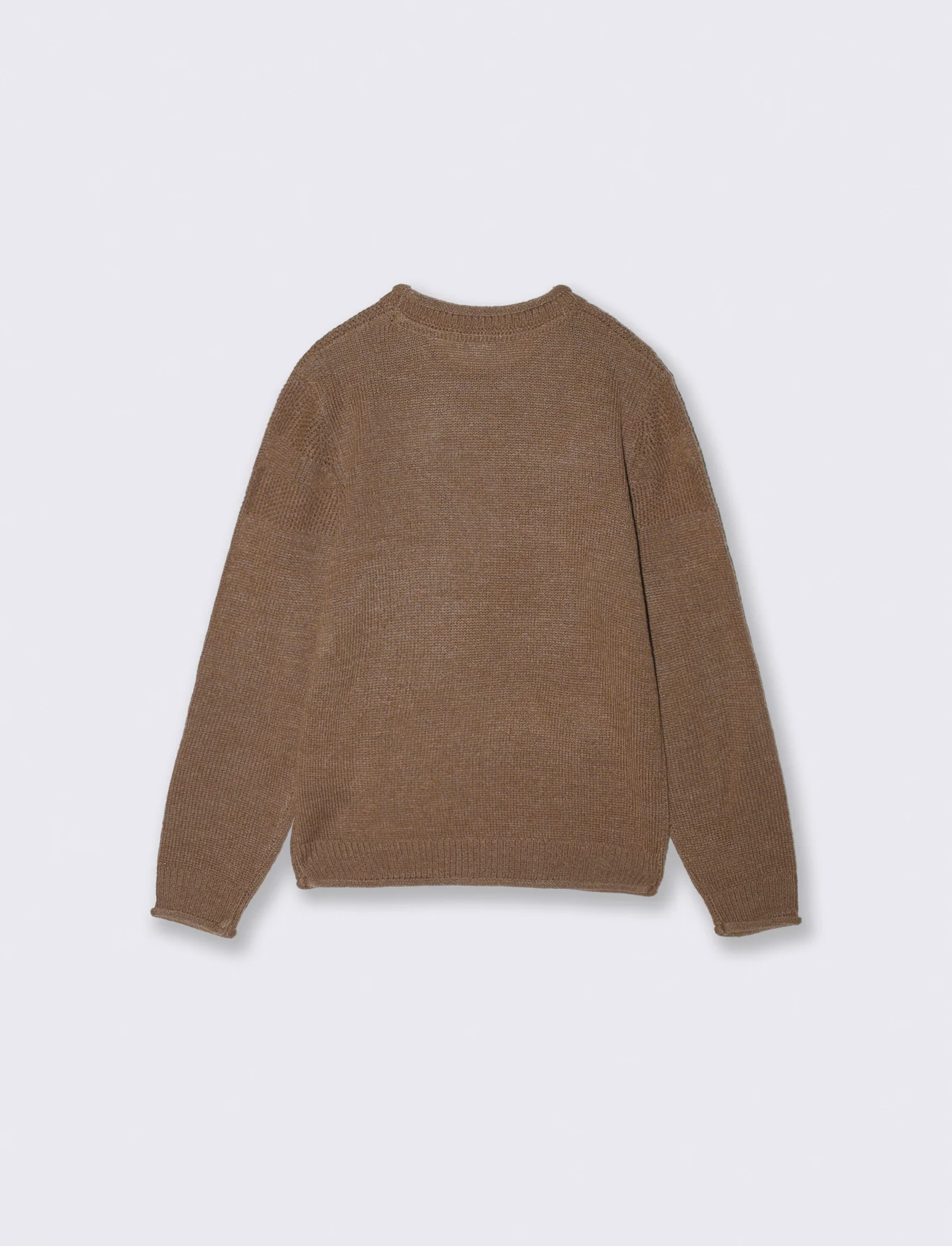 Maglione girocollo in misto cotone - Marrone chiaro - Image 2