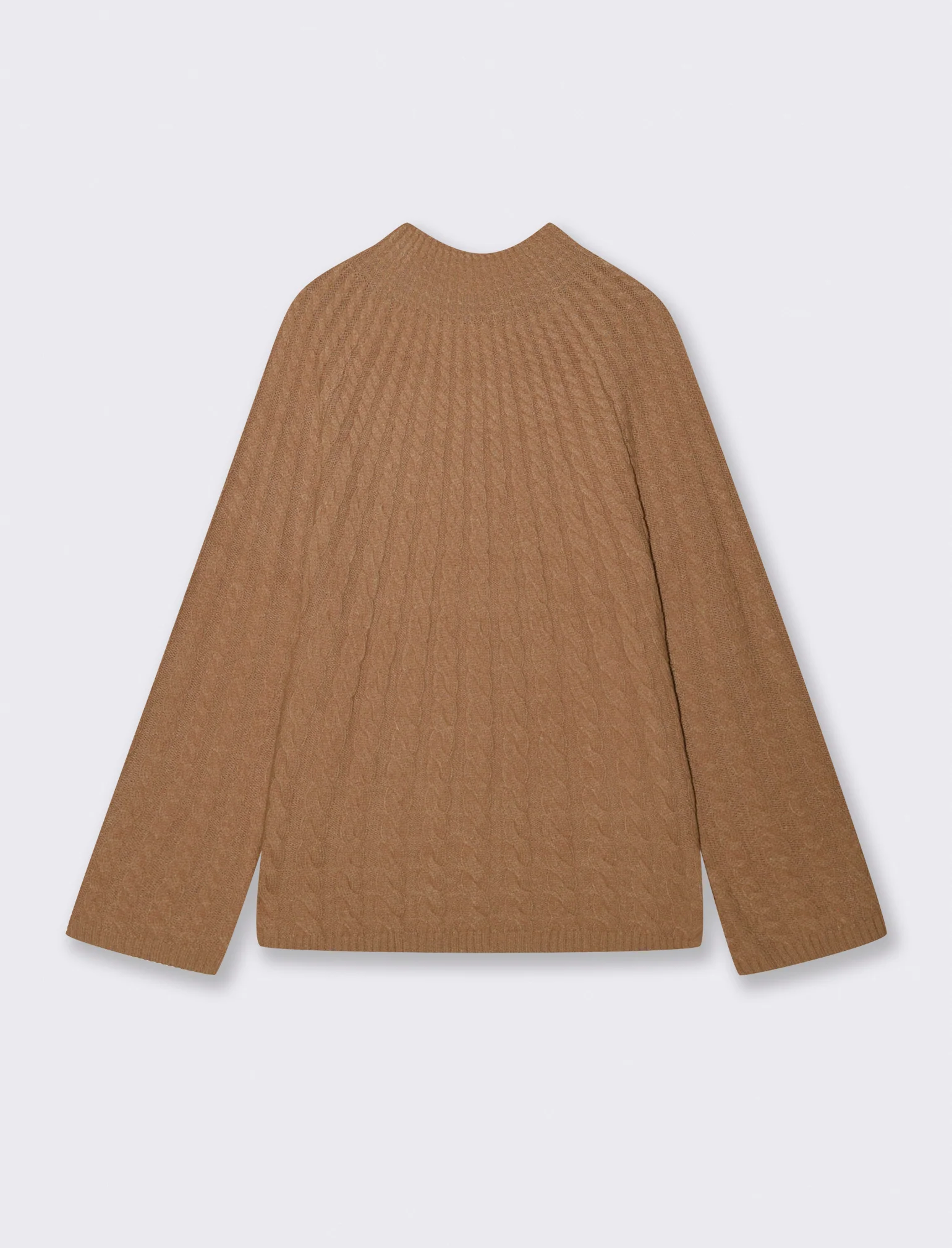 MAXIPULLOVER A TRECCE - Cammello