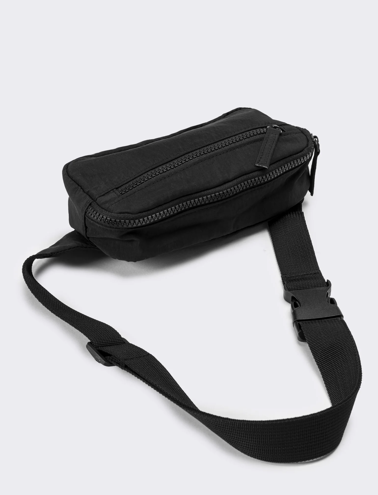 Mini marsupio uomo con zip - Nero - Image 2
