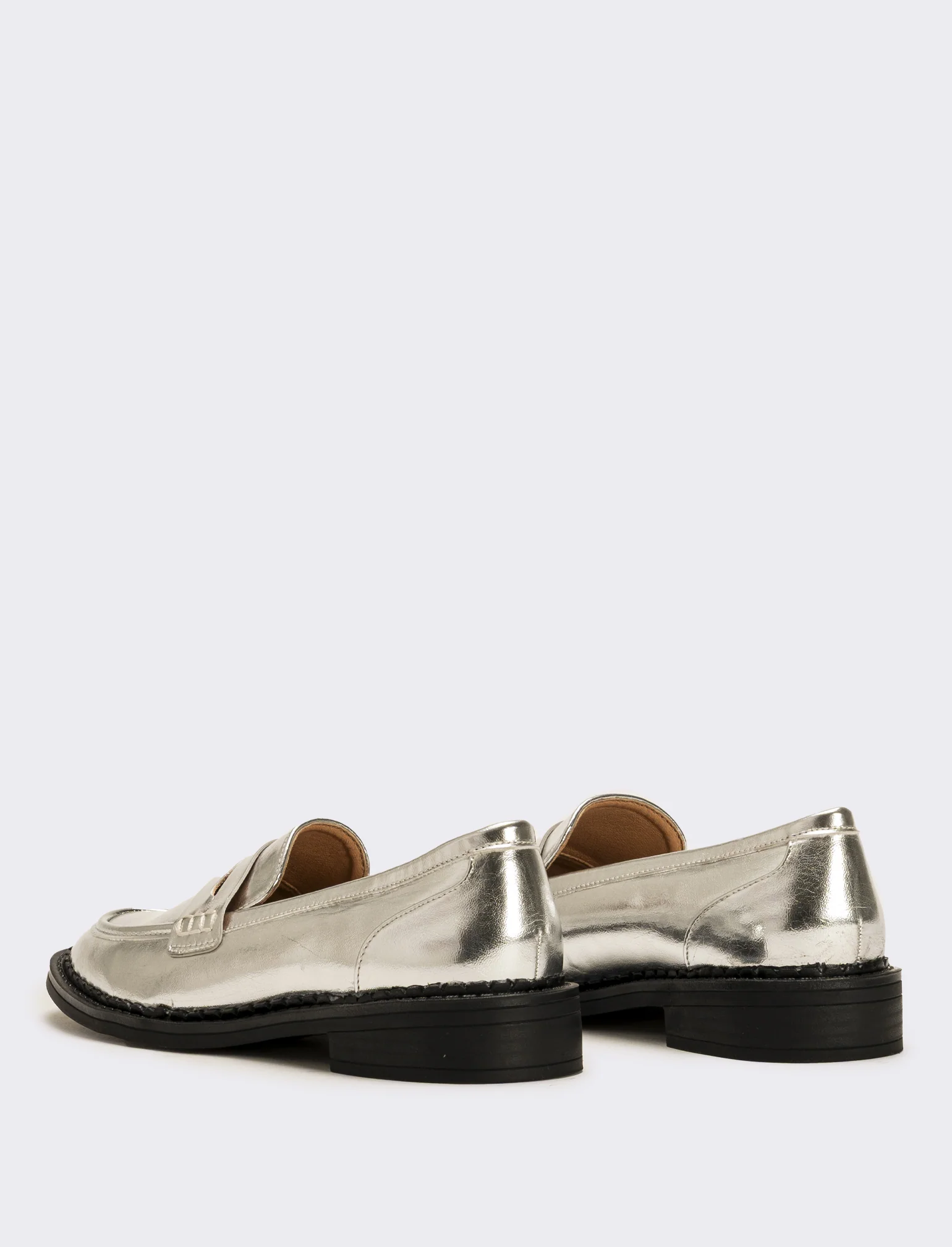 Mocassino argentato da donna - Argento - Image 4