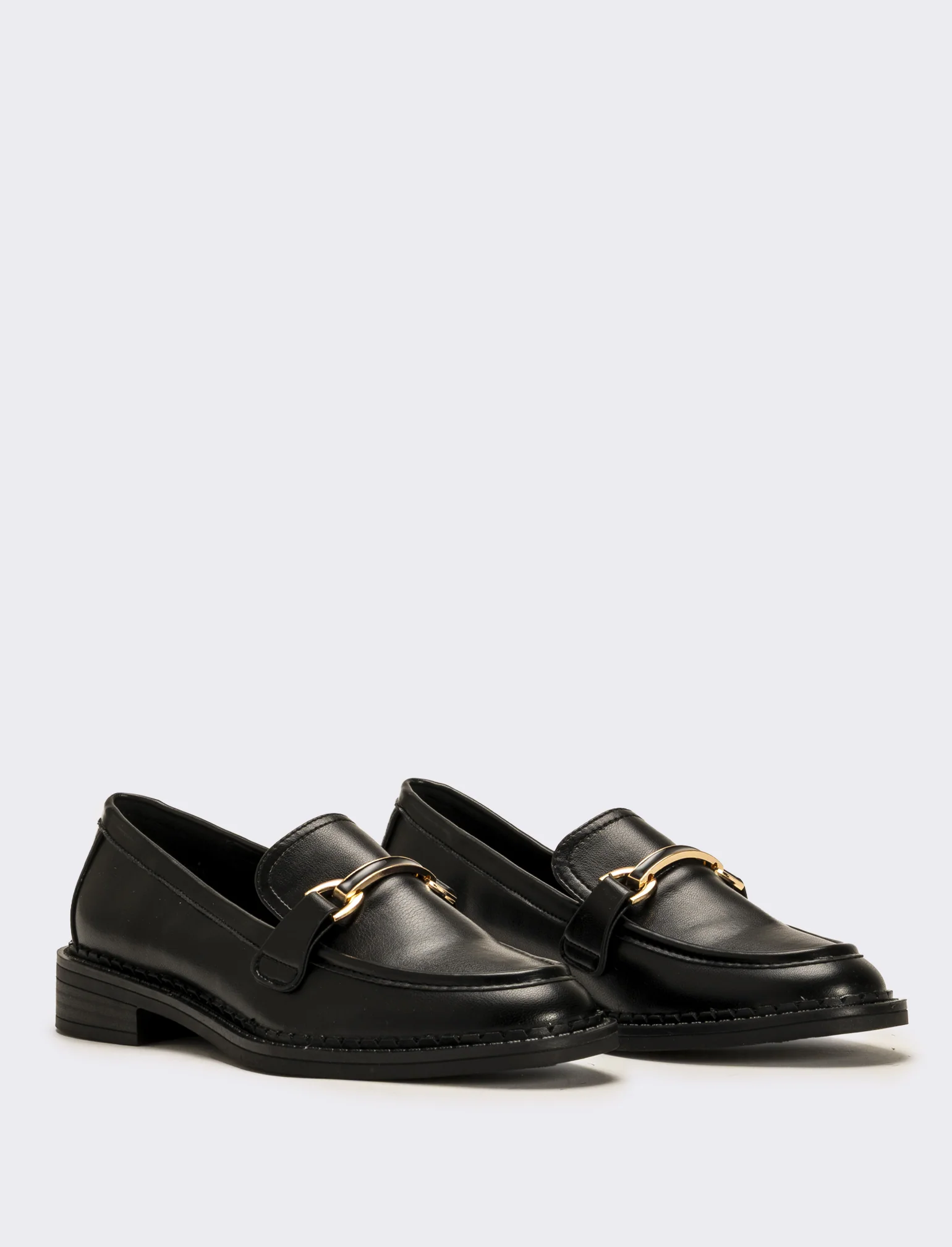 Mocassino con morsetto da donna - Nero