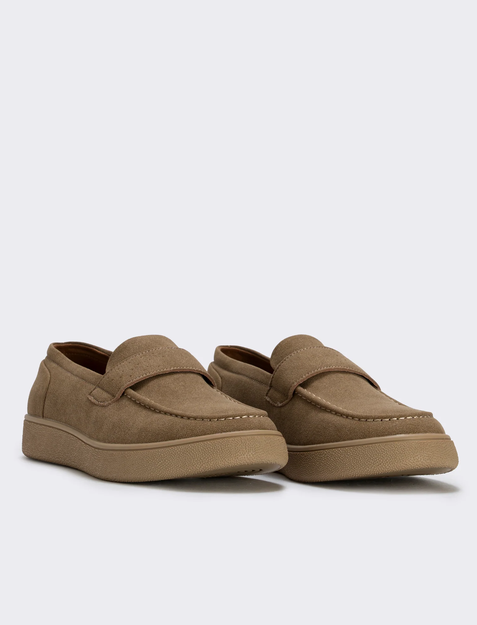 Mocassino uomo in poliuretano scamosciato - Cammello - Image 3