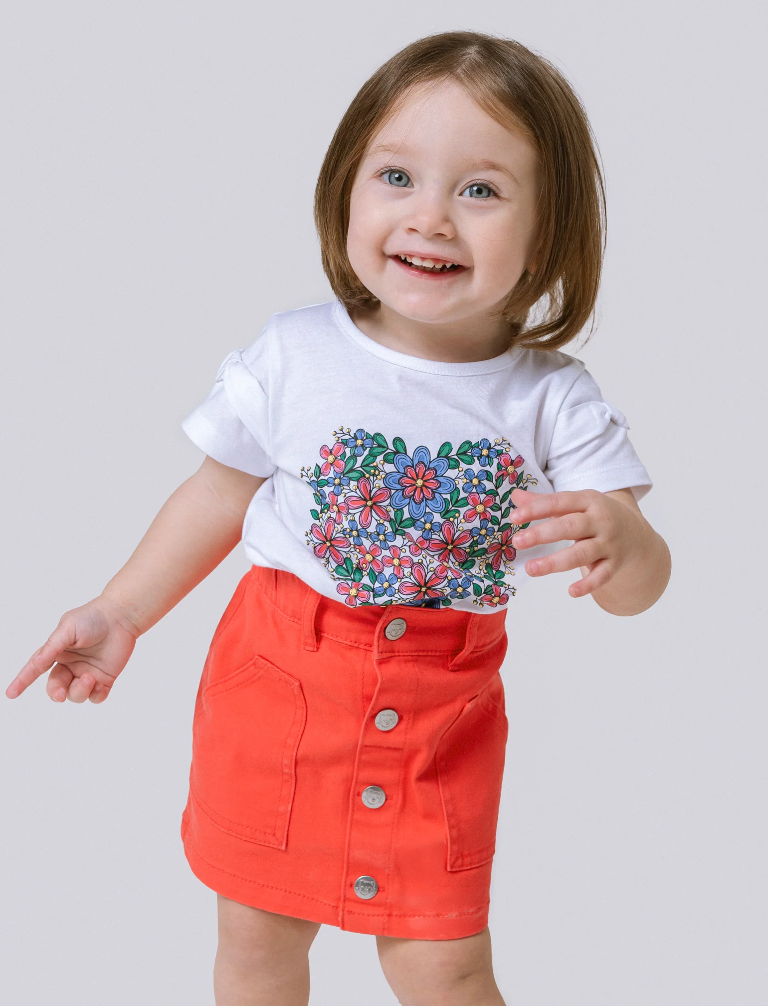 Monigonna in twill da neonata - Corallo