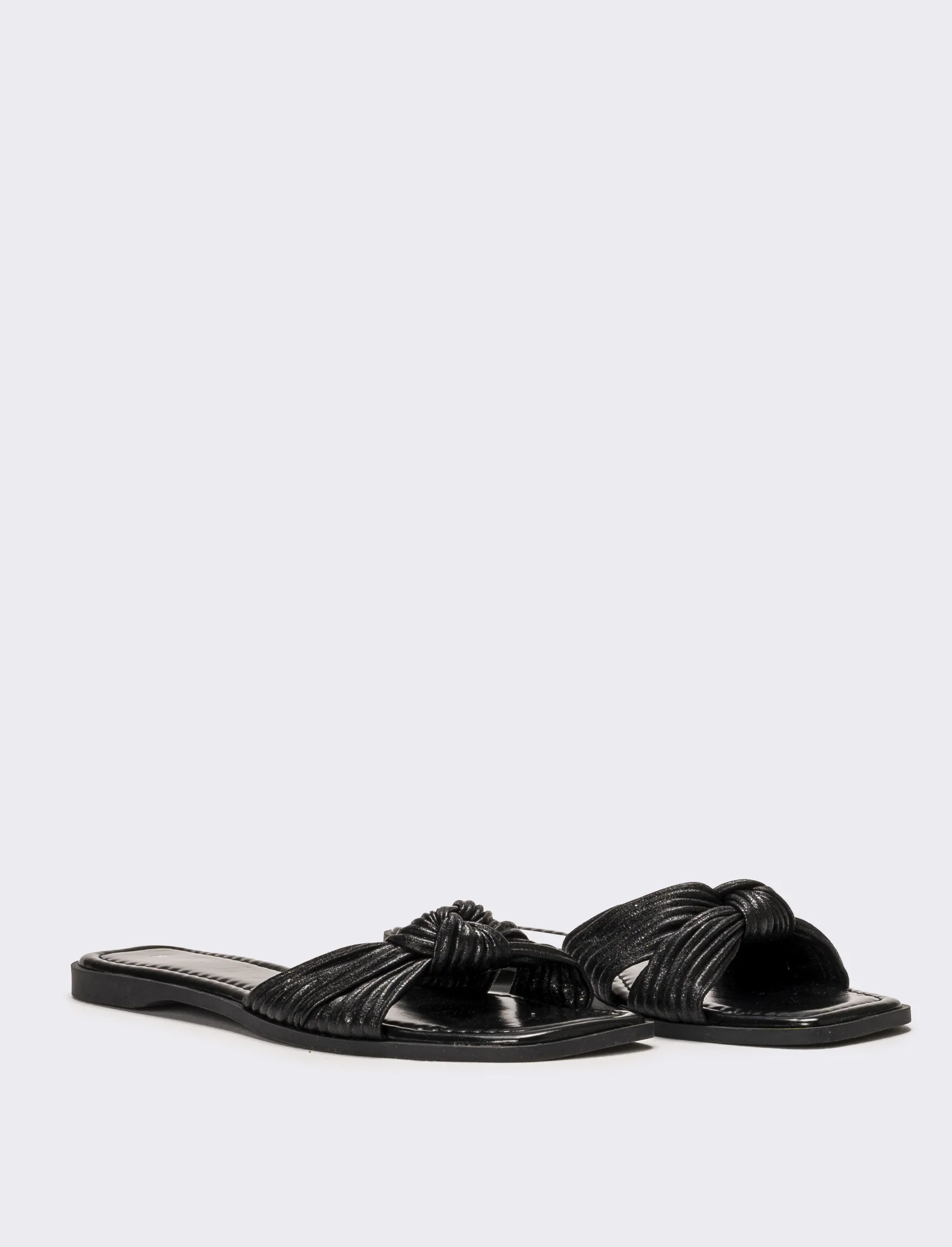Mule da donna con nodo - Nero - Image 2