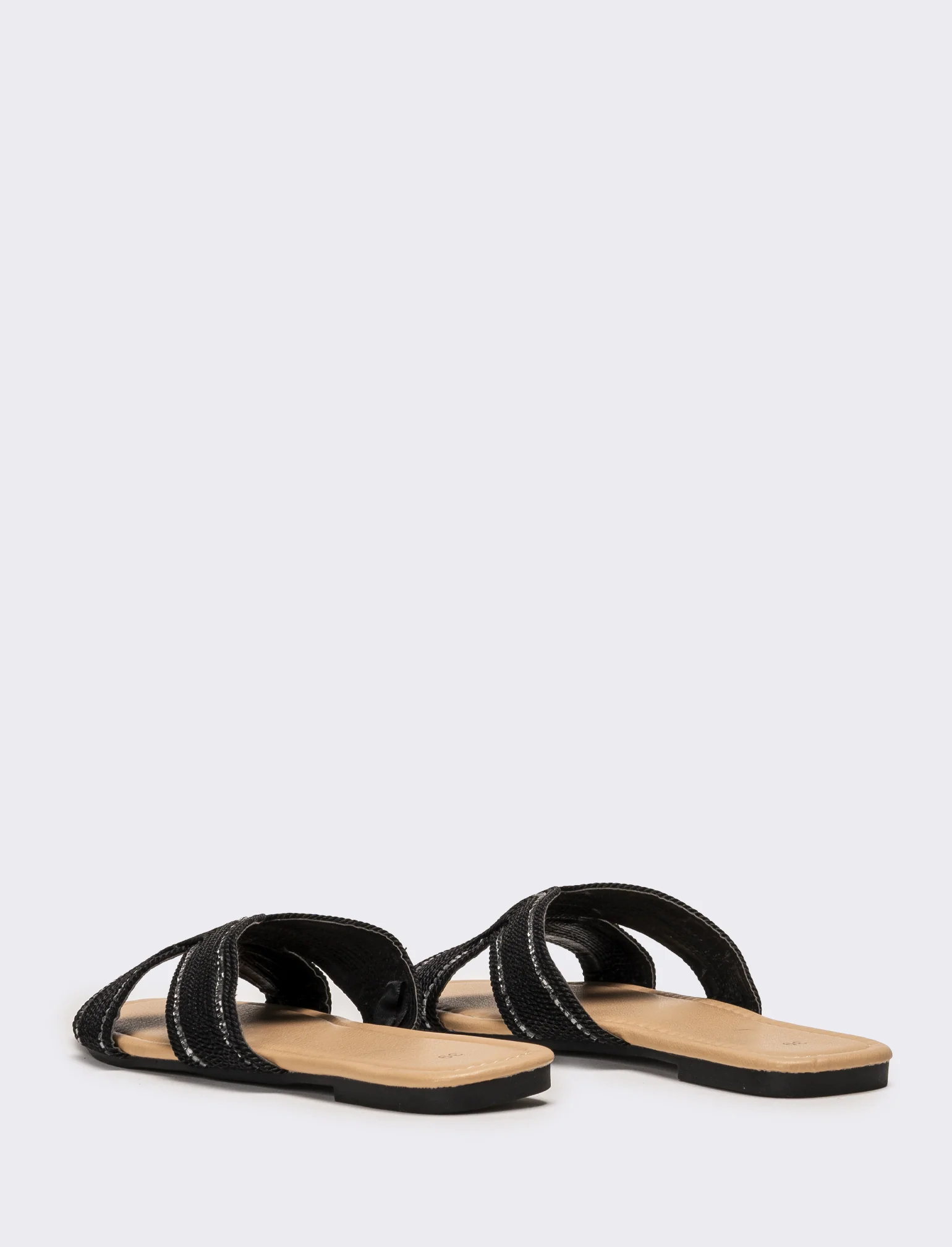 Mule da donna effetto corda - Nero - Image 3