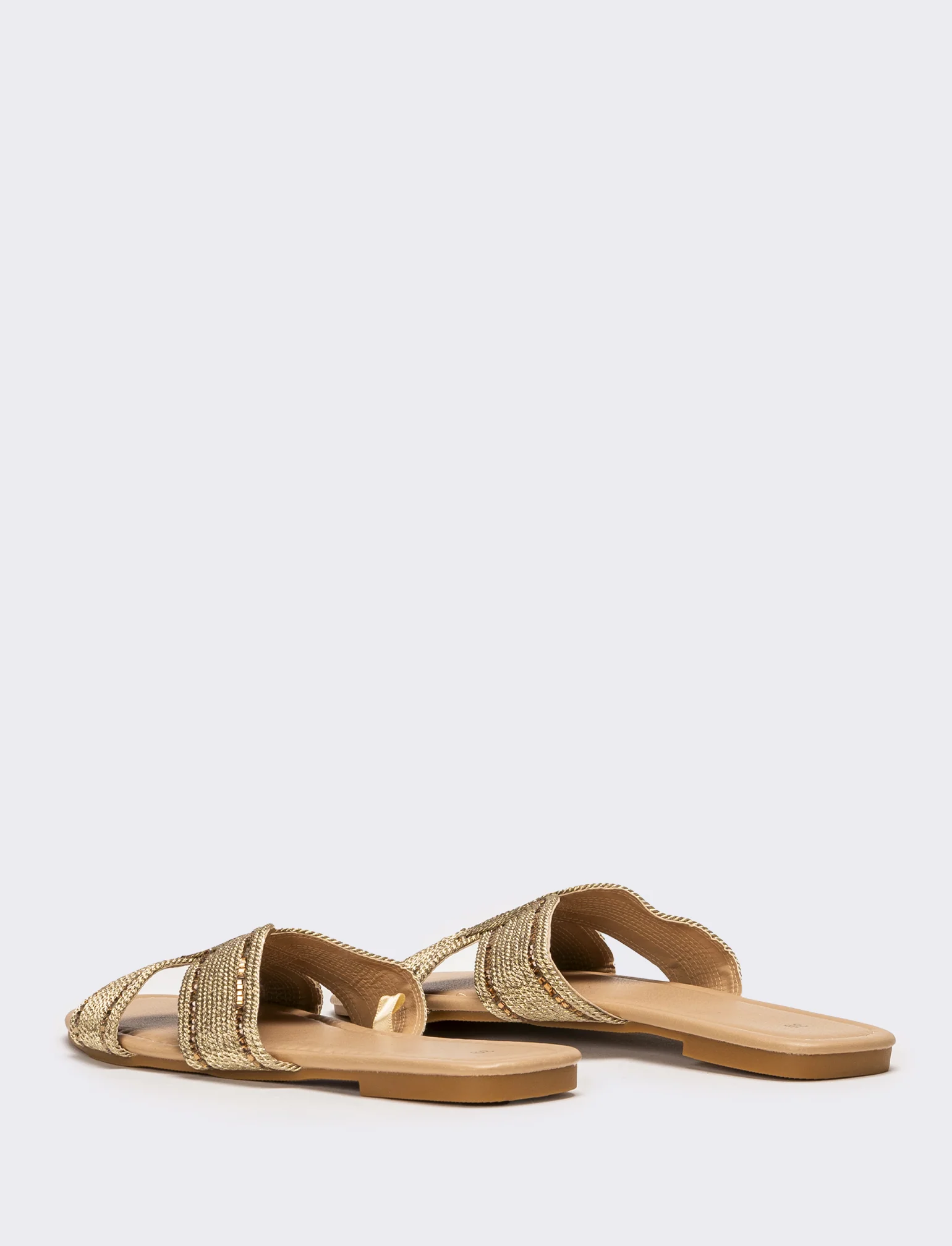 Mule da donna effetto corda - Oro - Image 3