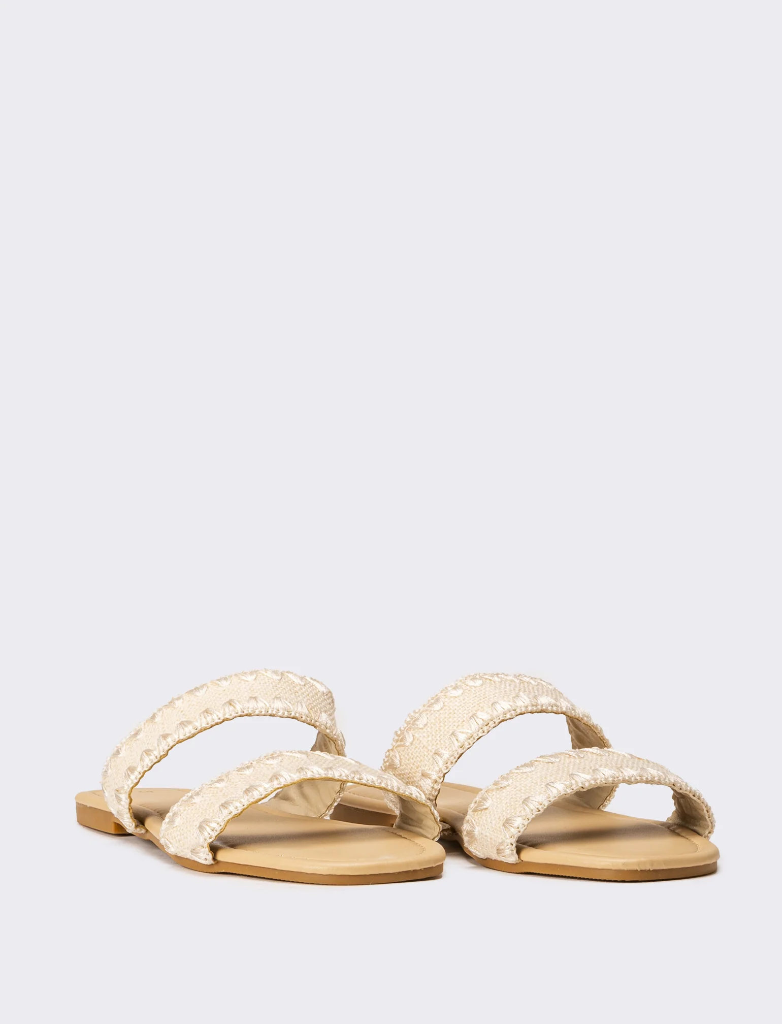 Mule da donna in rafia - Beige - Image 2