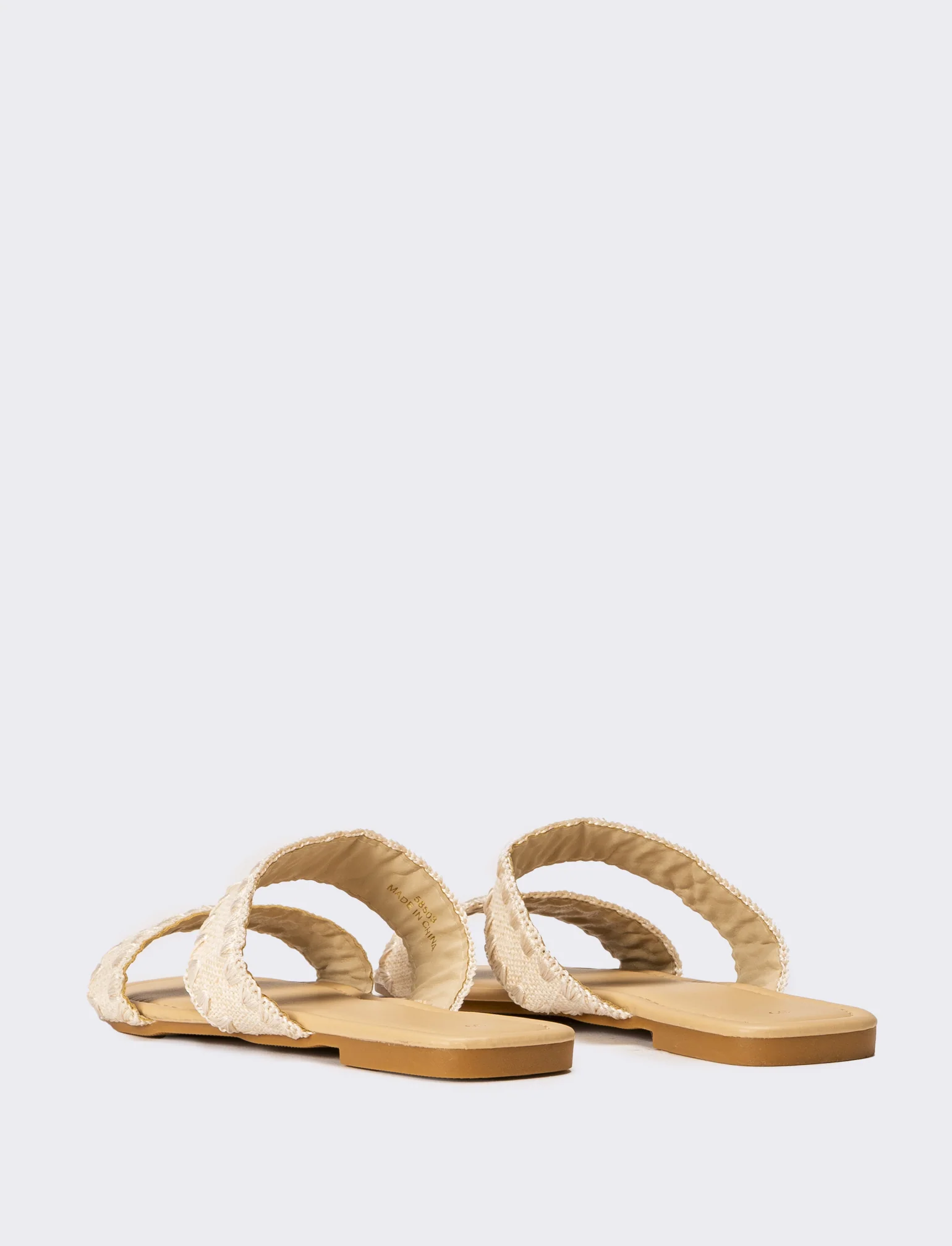 Mule da donna in rafia - Beige - Image 3