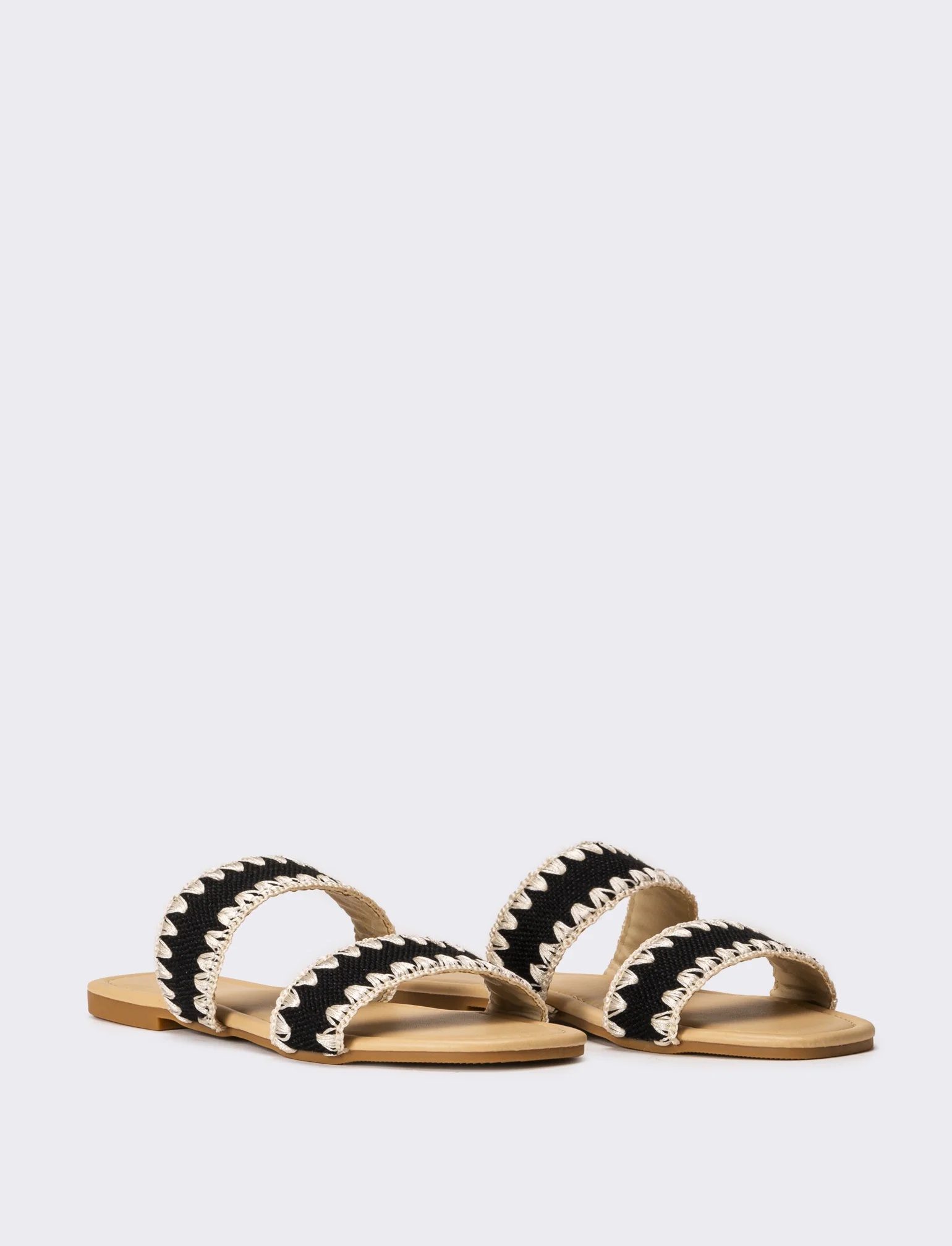 Mule da donna in rafia - Nero - Image 2