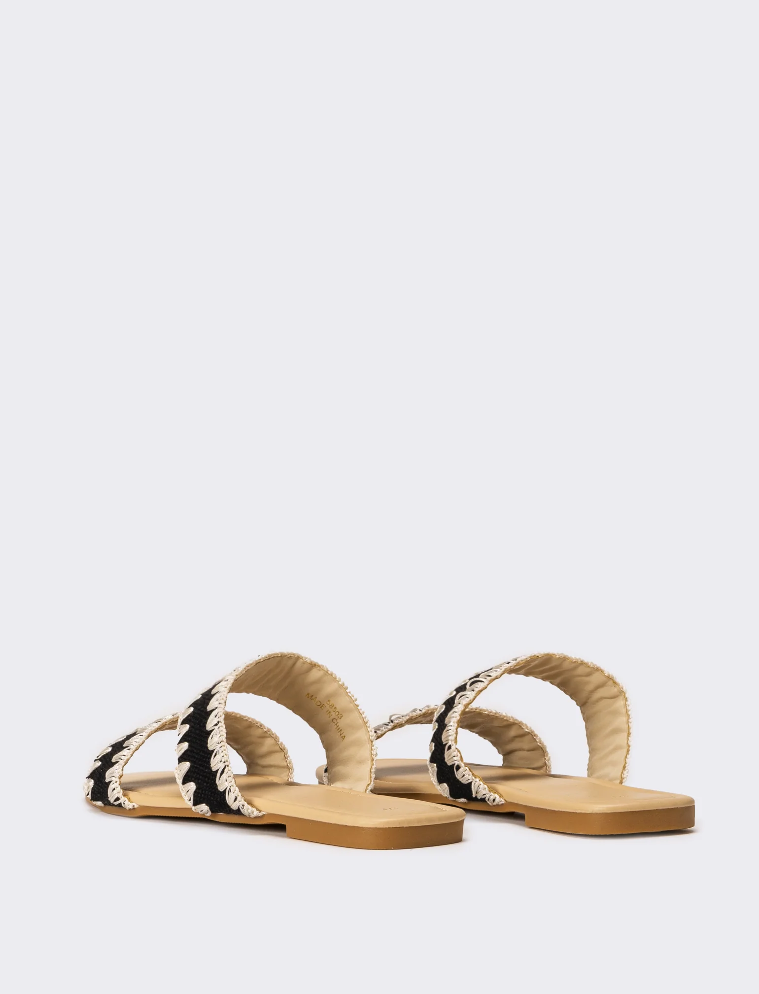 Mule da donna in rafia - Nero - Image 3