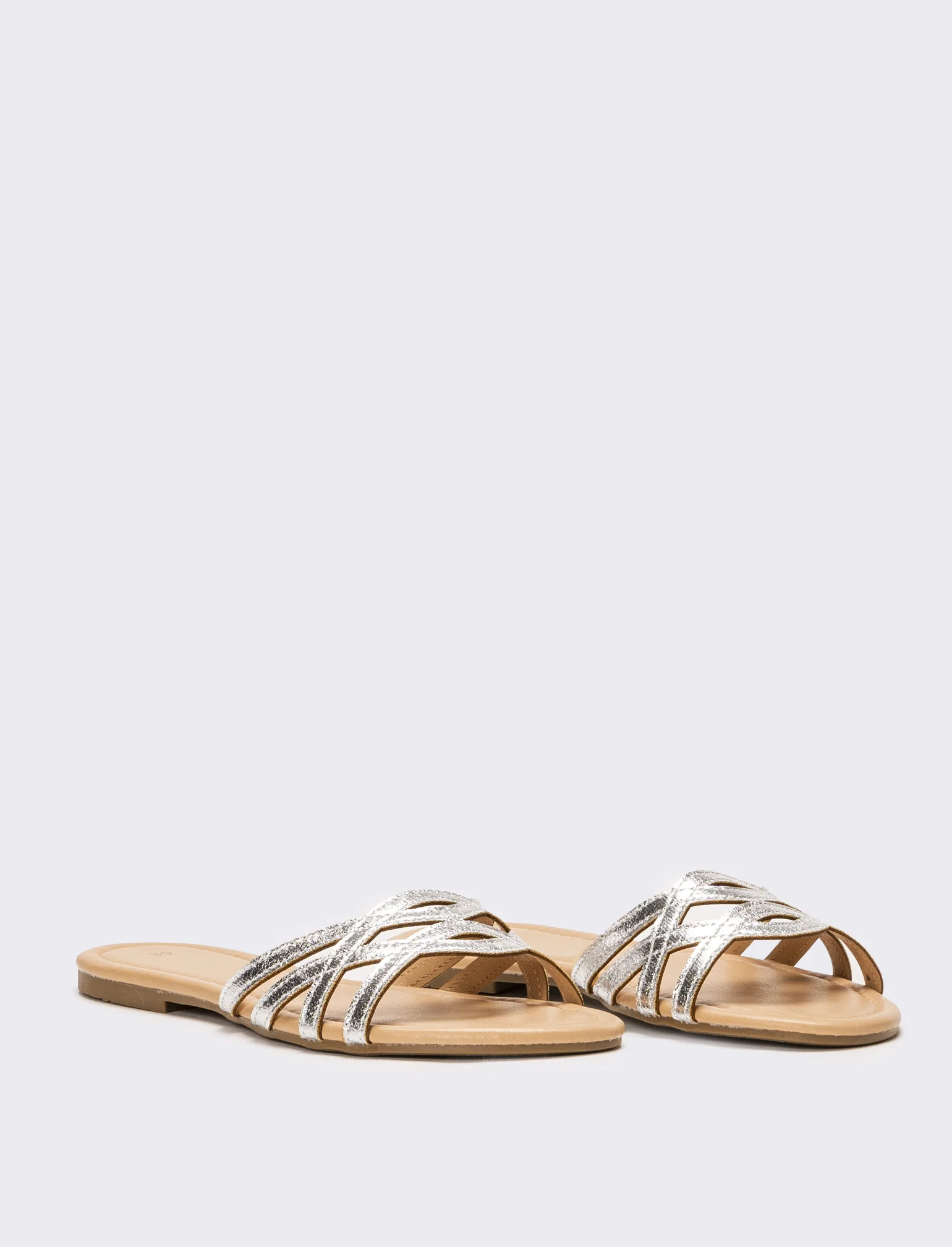 Mule da donna incrociata - Argento - Image 2