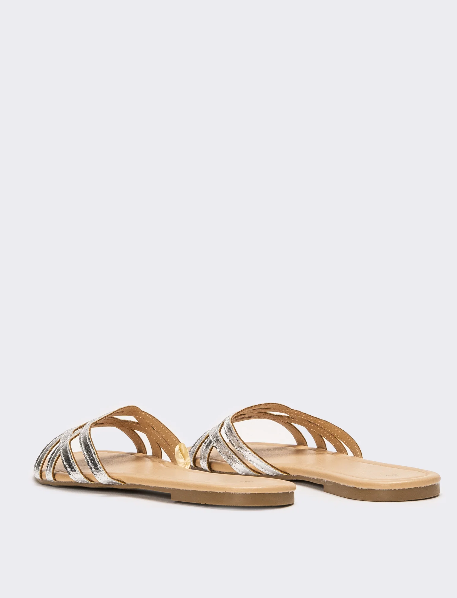Mule da donna incrociata - Argento - Image 3