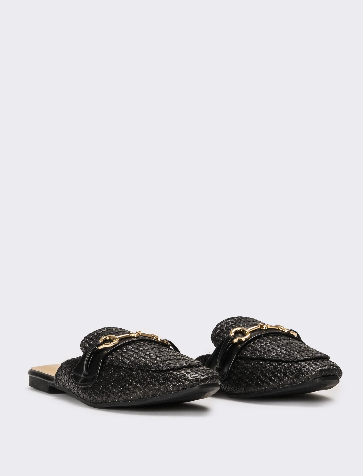 Mule in rafia - Nero - Image 2