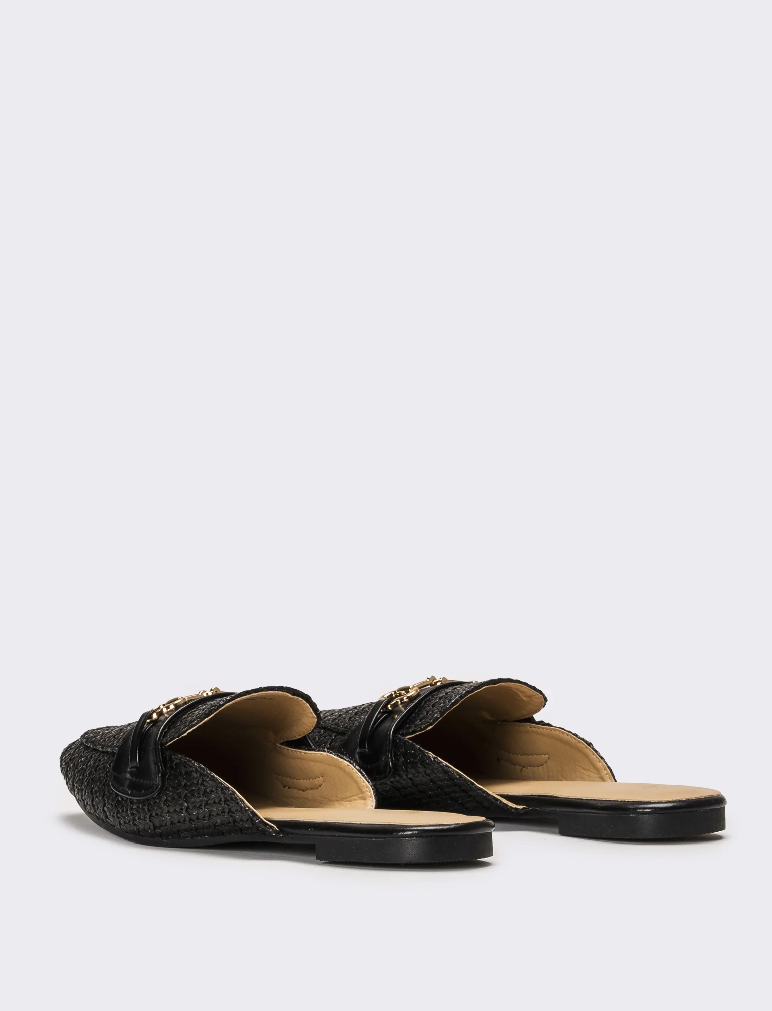 Mule in rafia - Nero - Image 3